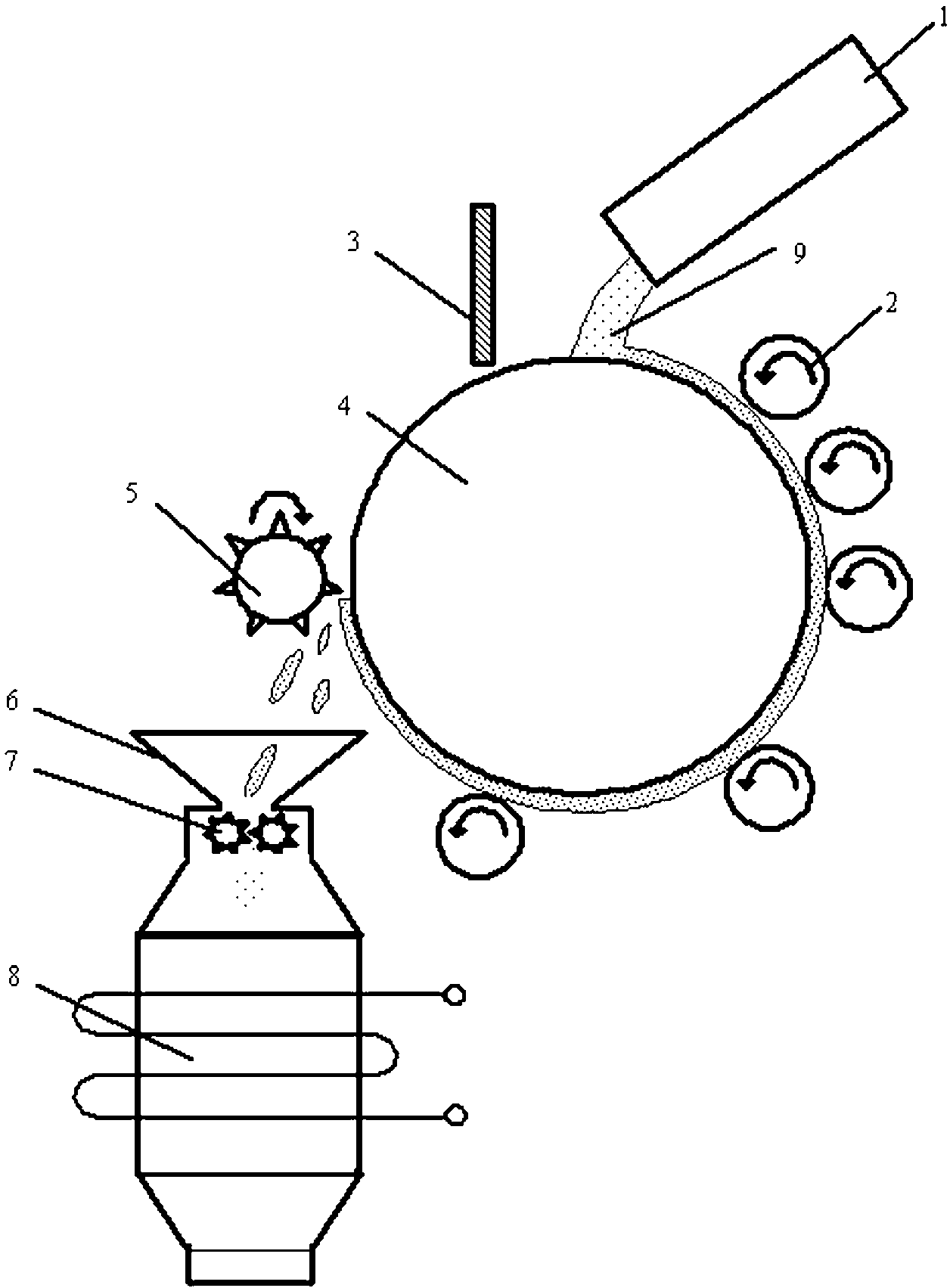 Device and method for quenching dry-method treatment and sensible heat recovery of high-temperature molten slag