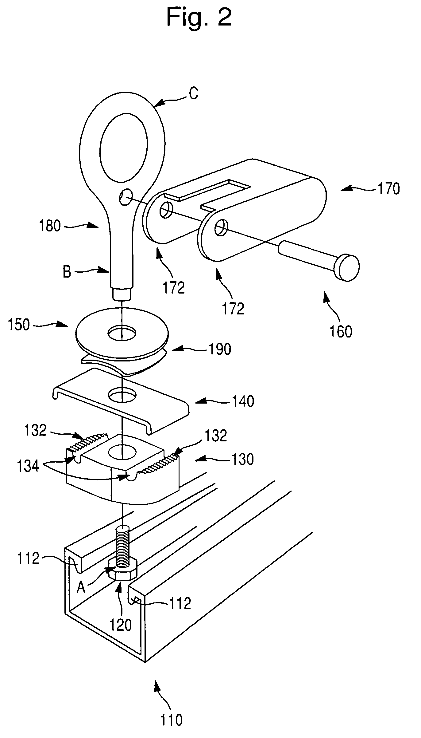 Track slot fastener