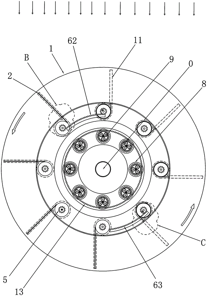 Wheel-direction flow force extension roller blind water wheel or wind wheel and power generation system