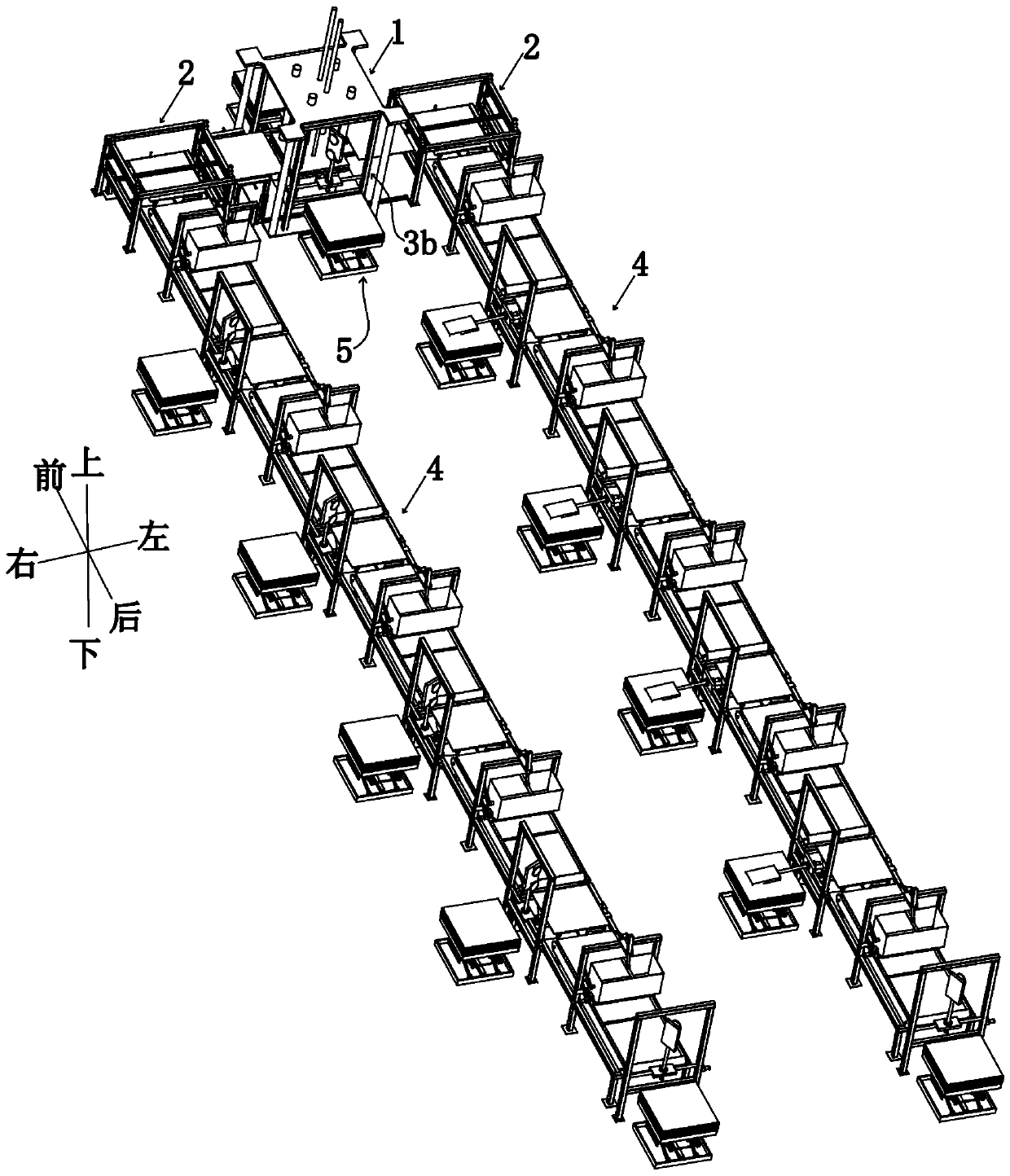 Composite wood board automatic processing device and composite wood board processing process