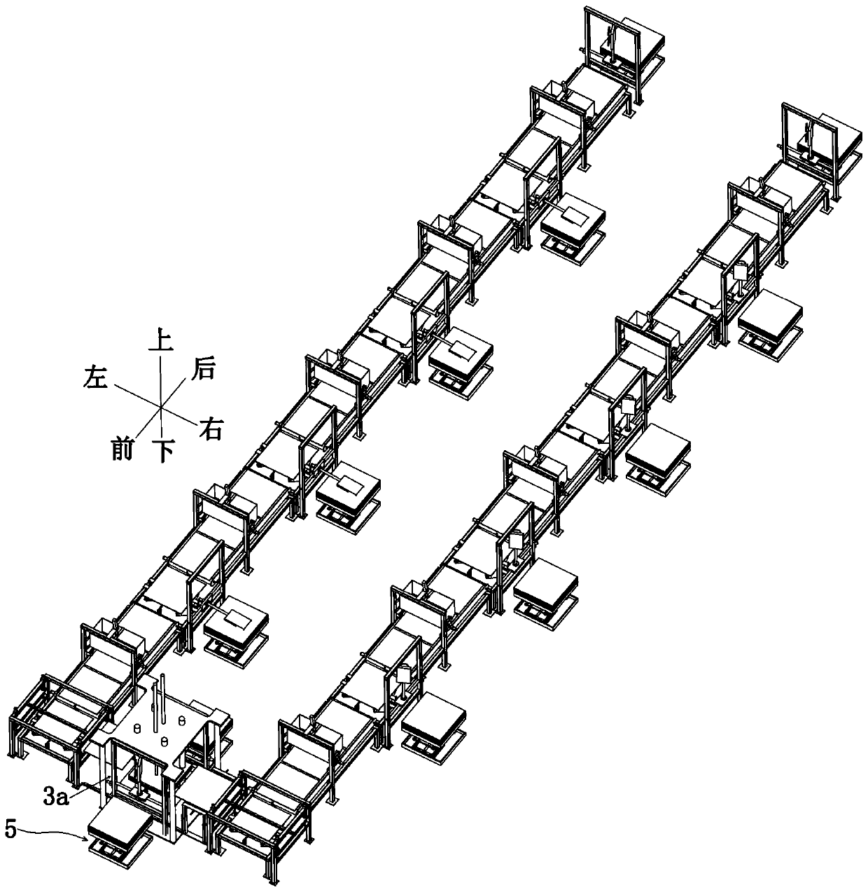 Composite wood board automatic processing device and composite wood board processing process