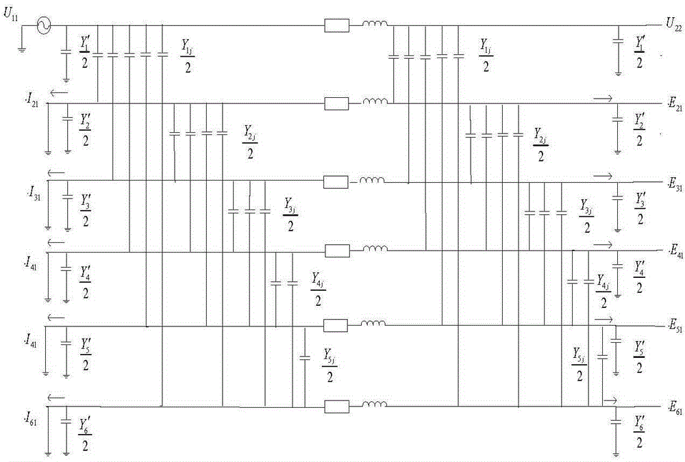 A method for measuring mutual capacitance between phases of long-distance UHV double-circuit lines on the same tower