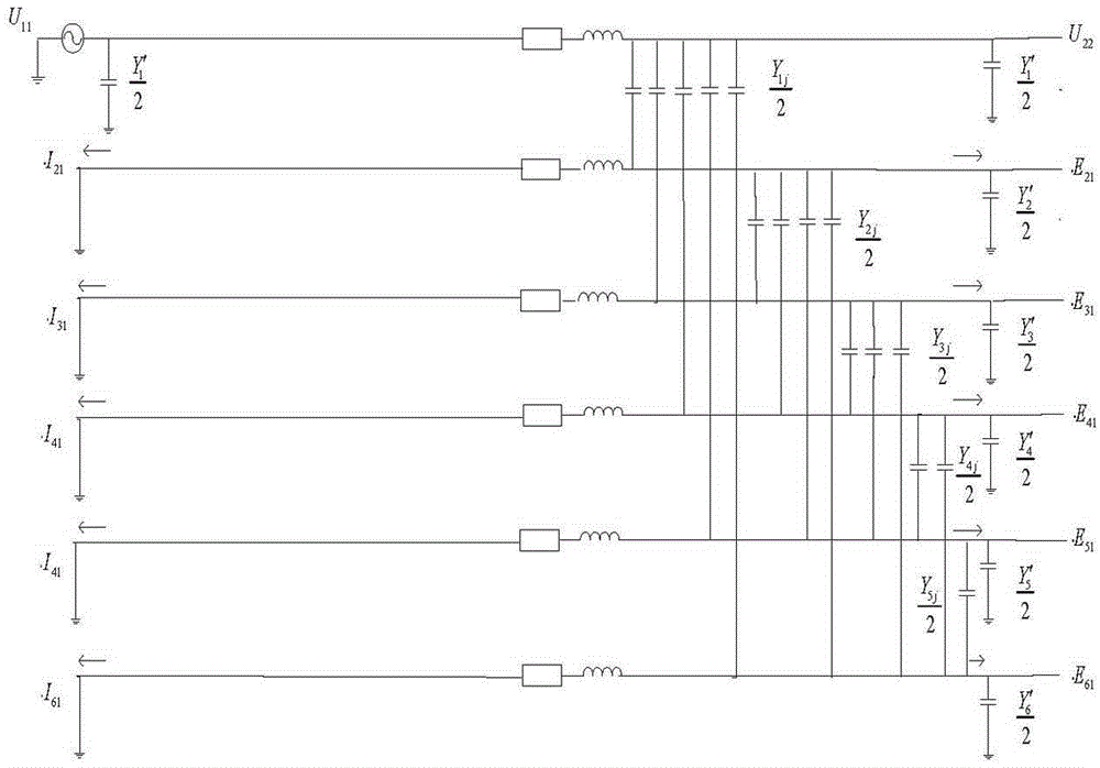 A method for measuring mutual capacitance between phases of long-distance UHV double-circuit lines on the same tower