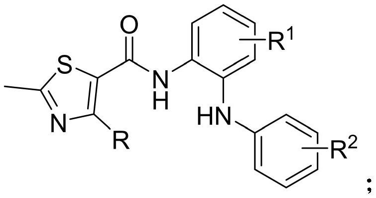 Diphenylamino-containing thiazole amide compound as well as preparation method and application thereof