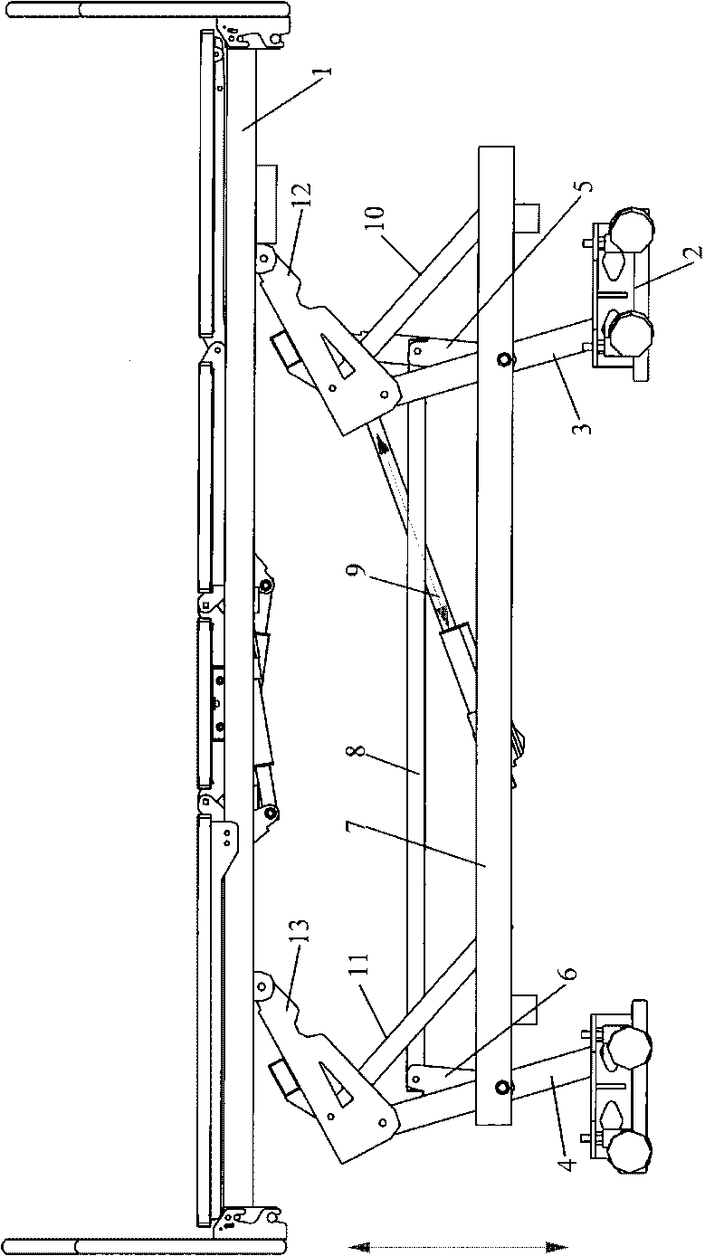 Lifting type nursing bed for nursing old people