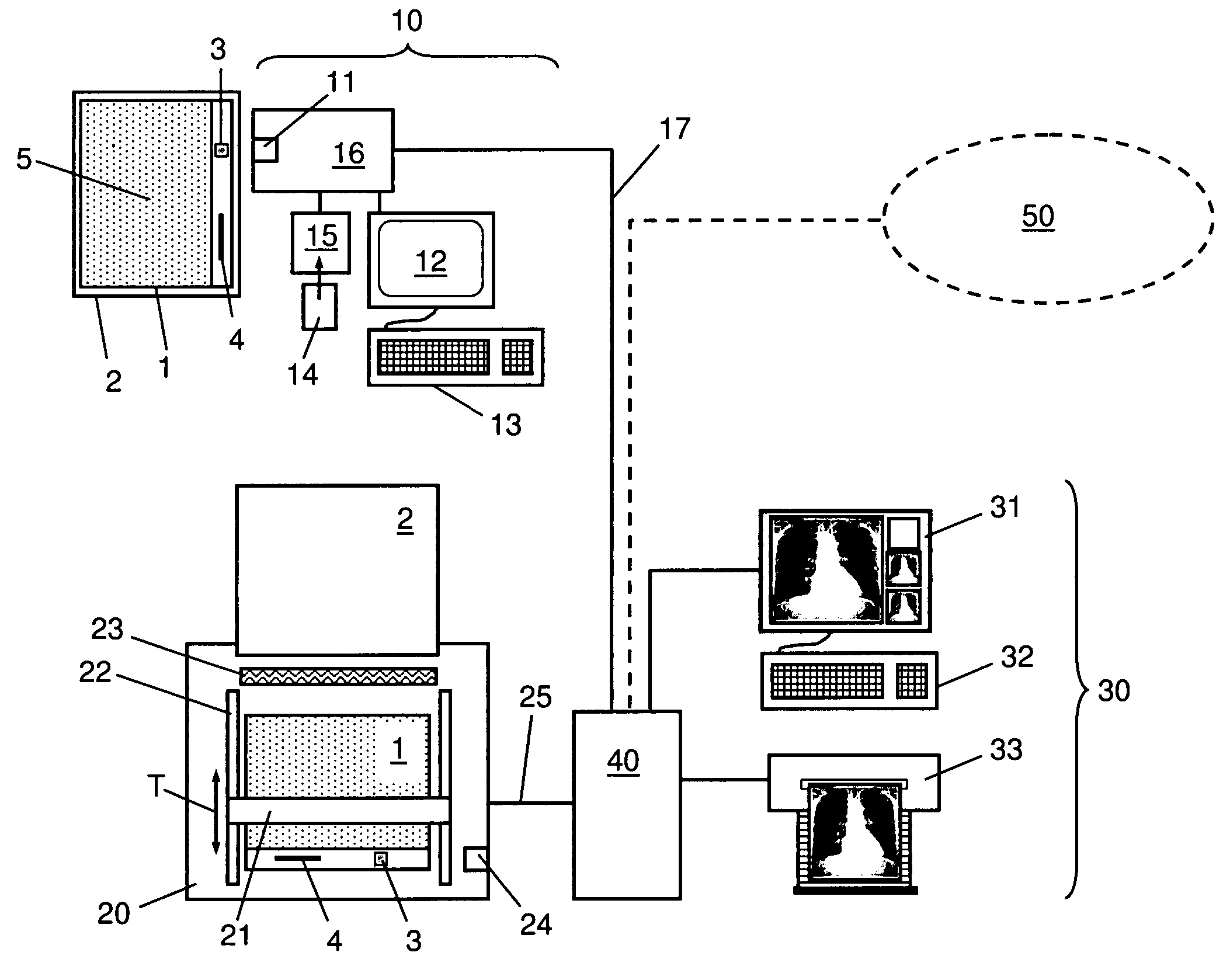 Image carrier for storing X-ray information, and a system and method for processing an image carrier