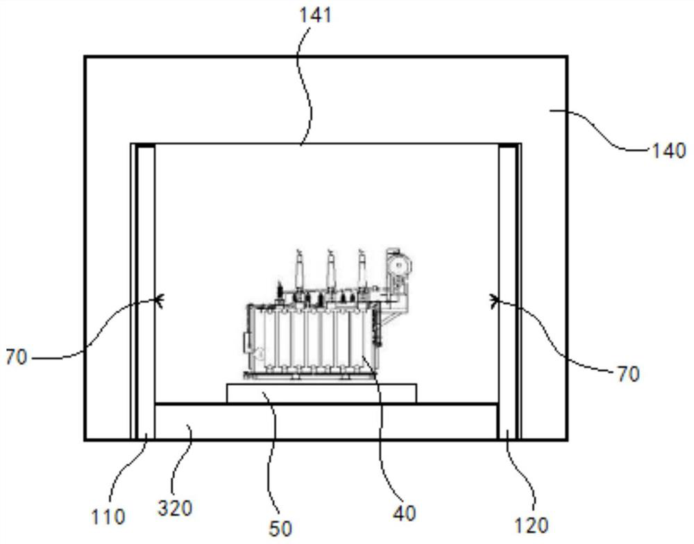 Safety protection device for fire resistance test of oil-immersed transformer