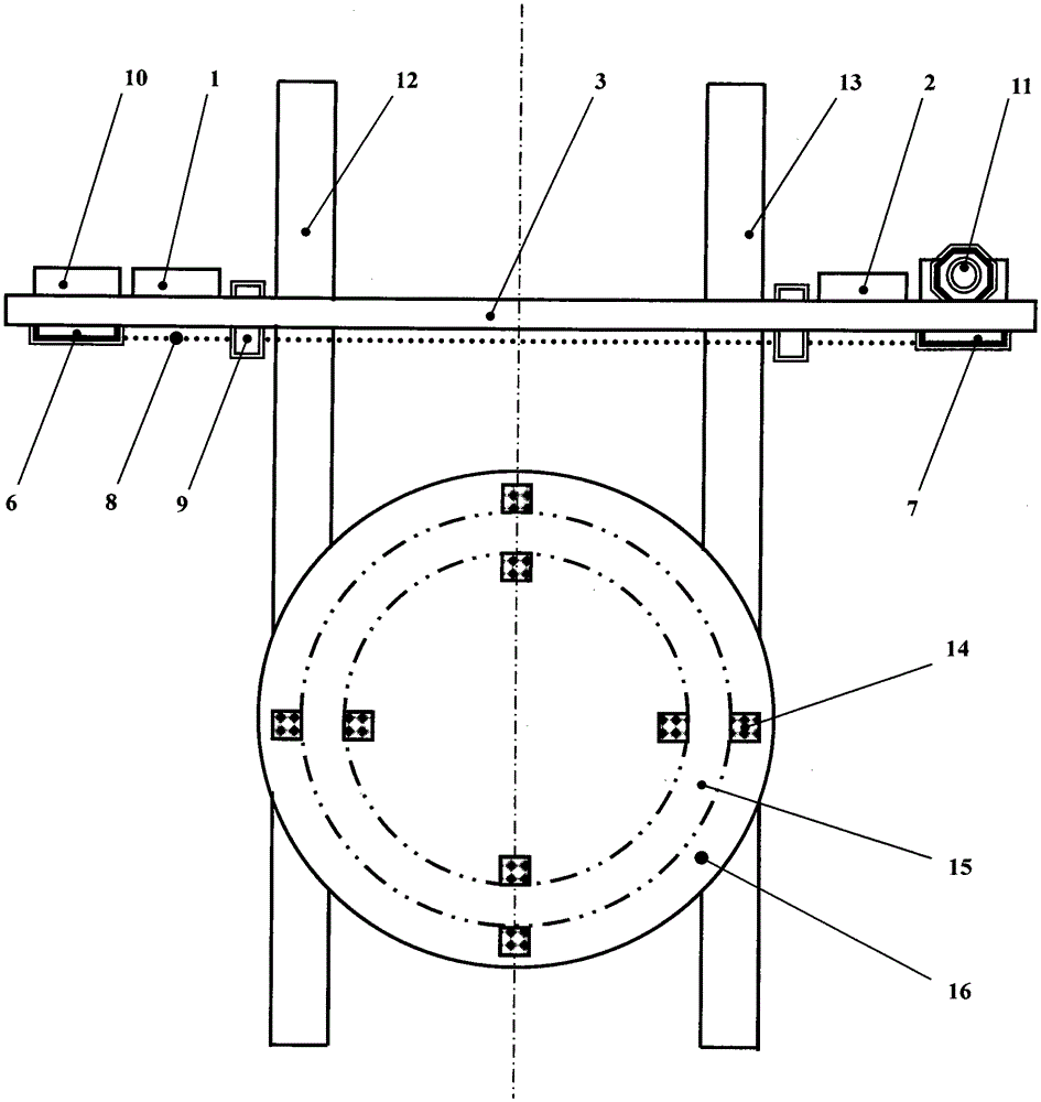 A metal band sawing machine for cutting thin slices of wind power flanges