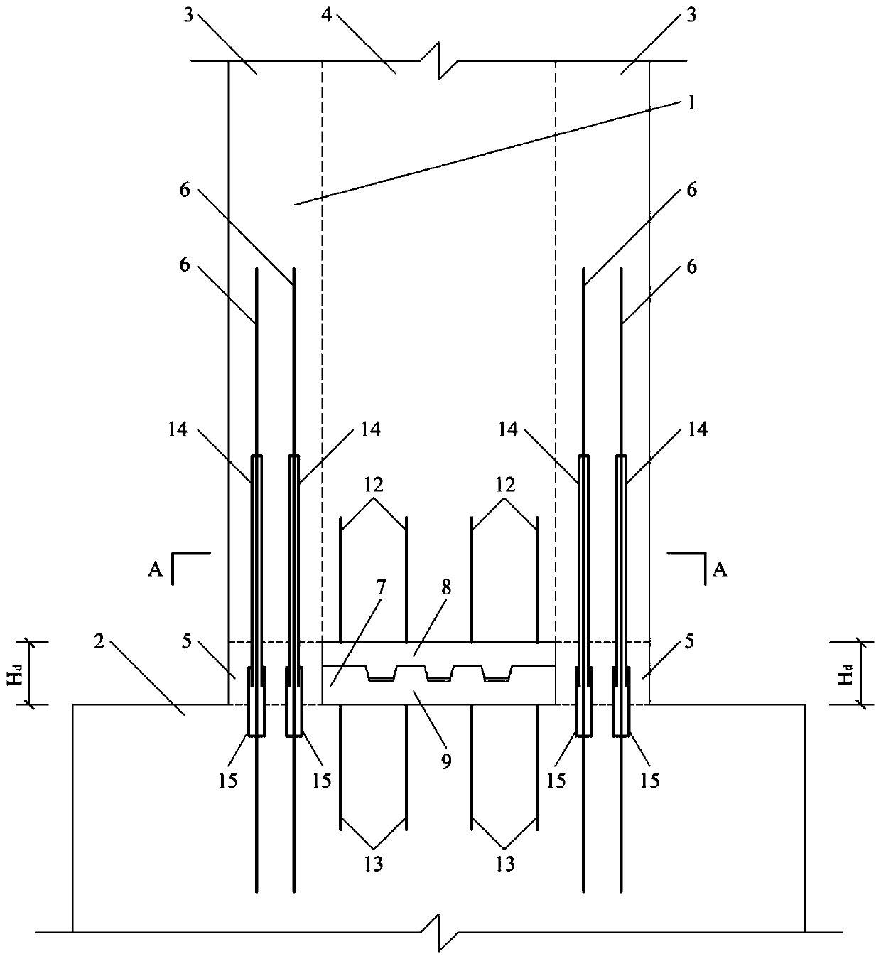 Gradient mechanism shear wall structure and construction method thereof