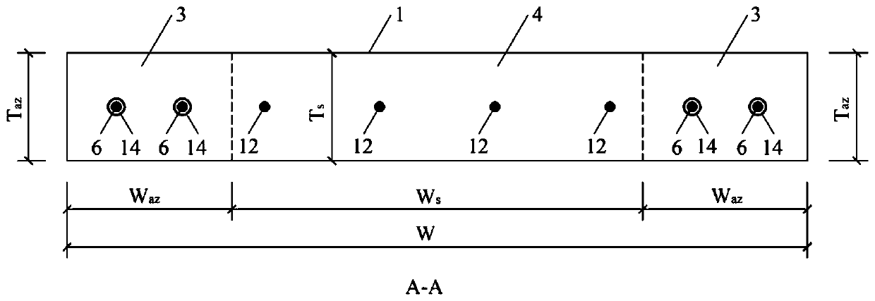 Gradient mechanism shear wall structure and construction method thereof