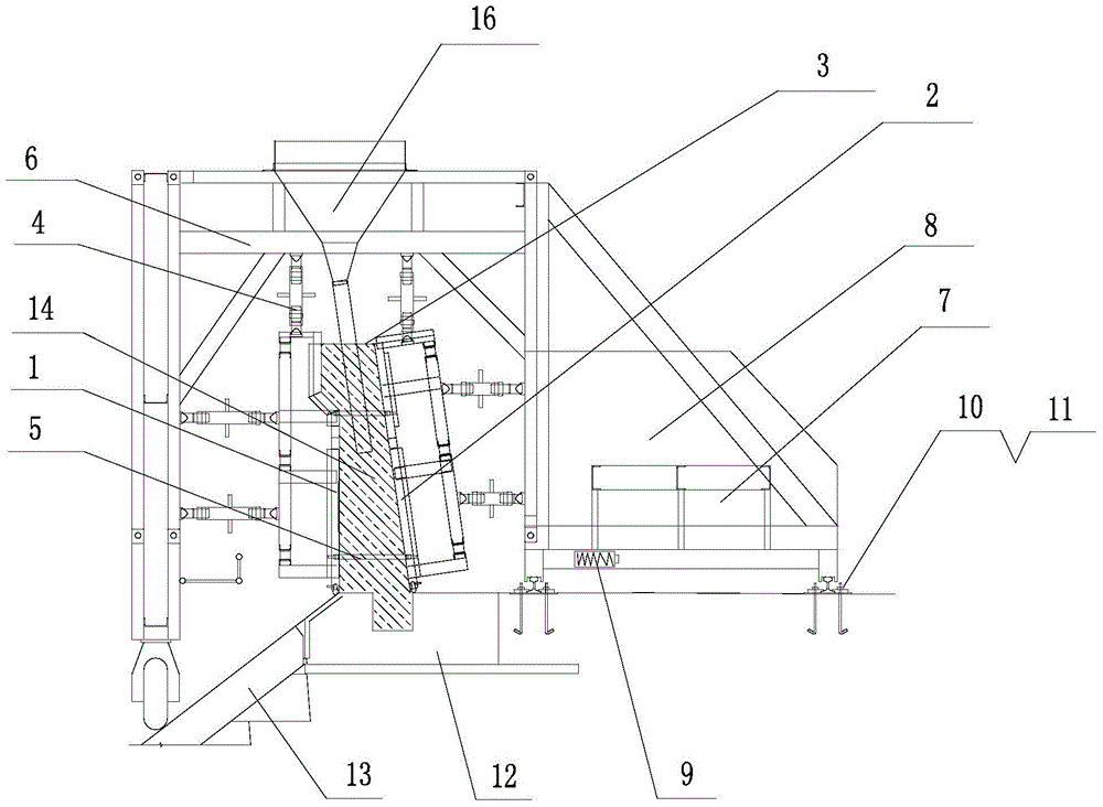 Quick formwork erecting construction method for cast-in-place wave wall