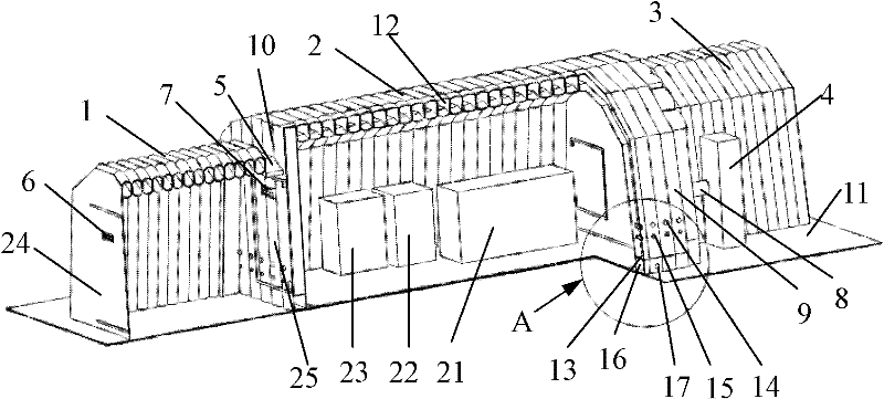 Inflatable type movable negative pressure isolating room for implementing first aid to infectious disease patients