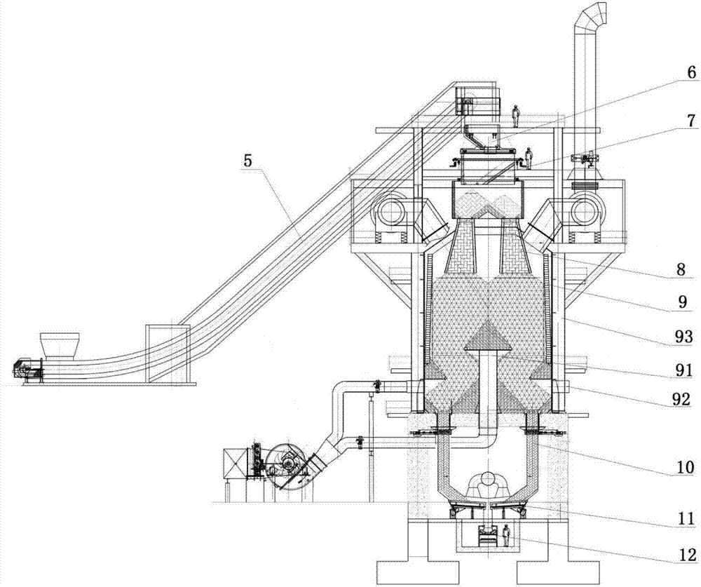 Technological method and system for driving main exhaust fan by using vertical cold kiln to recover waste heat of sintered ore