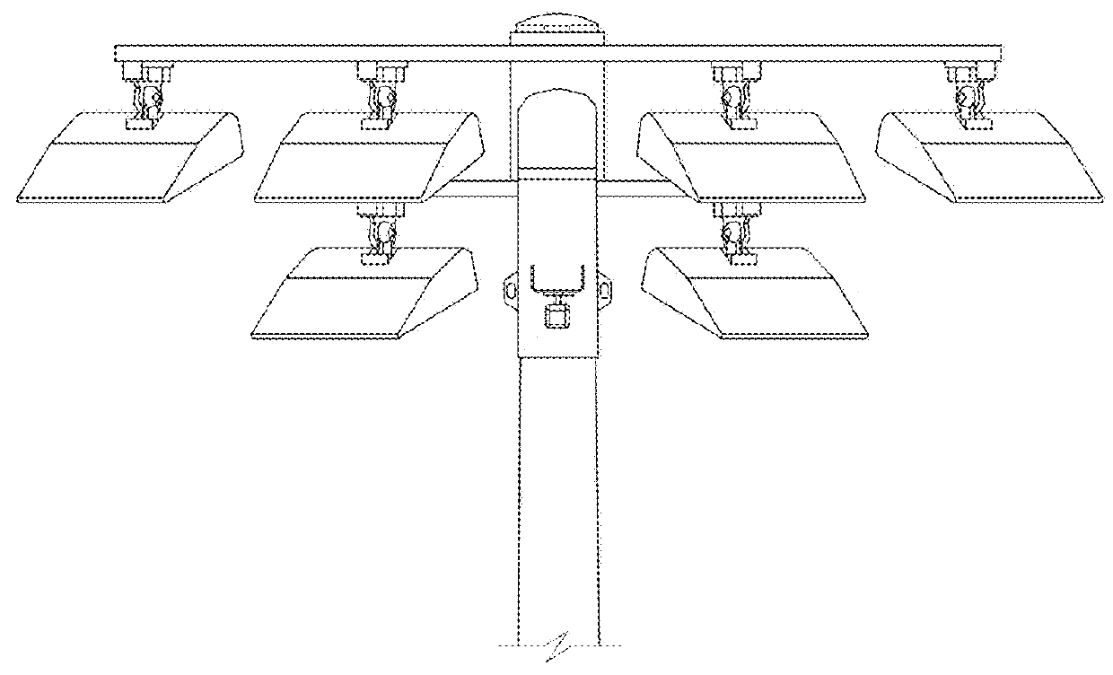 Apparatus, method, and system for tilted pole top fitter