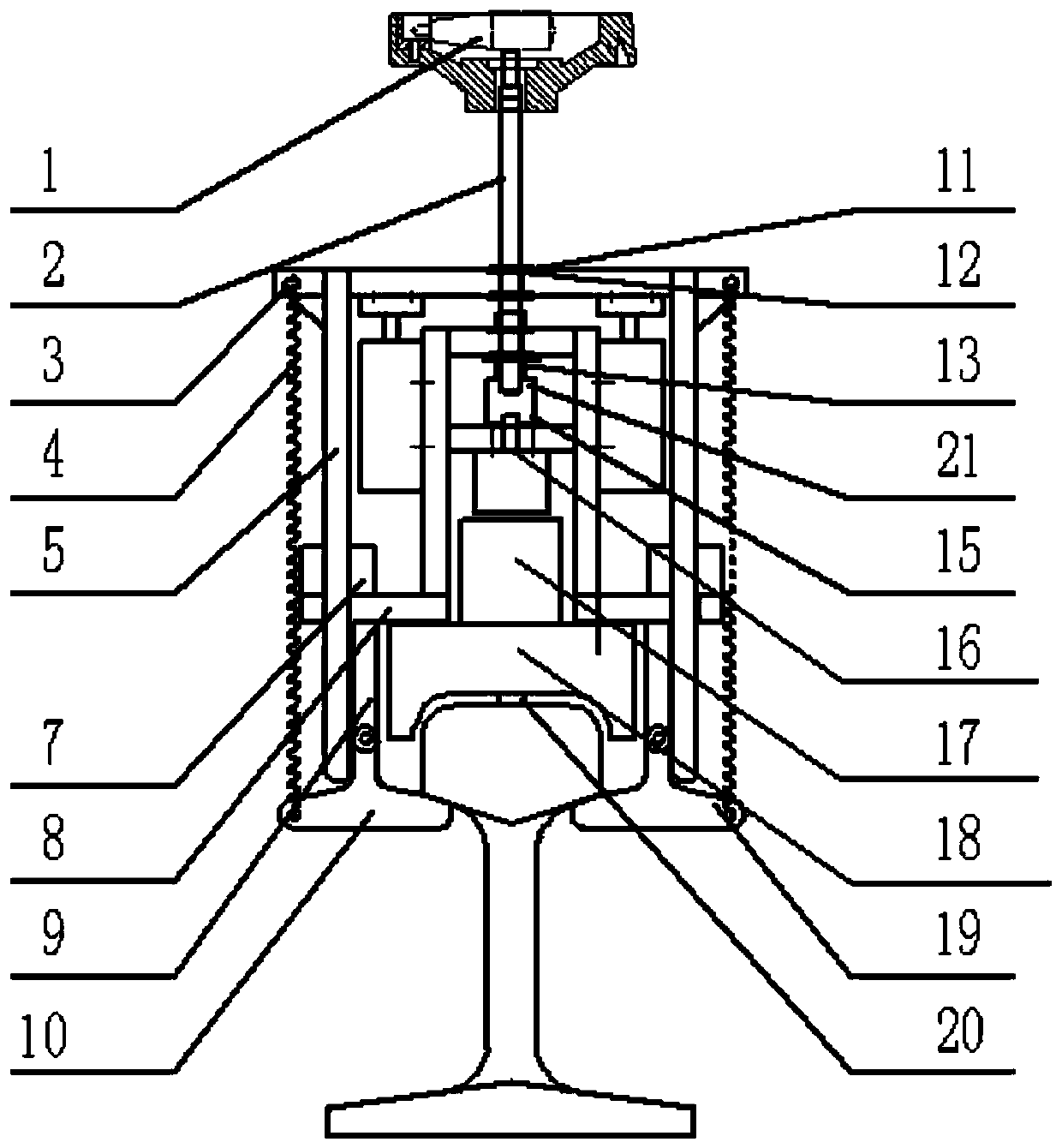 Multi-drive system titanium alloy rail stress detection device