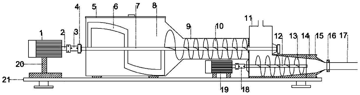 Ultra-high toughness cement-based composite material extrusion directional mixer and extrusion method