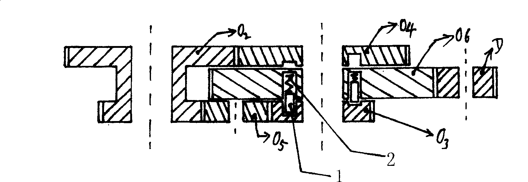 Non-shift telescoping-radius one-way transmission