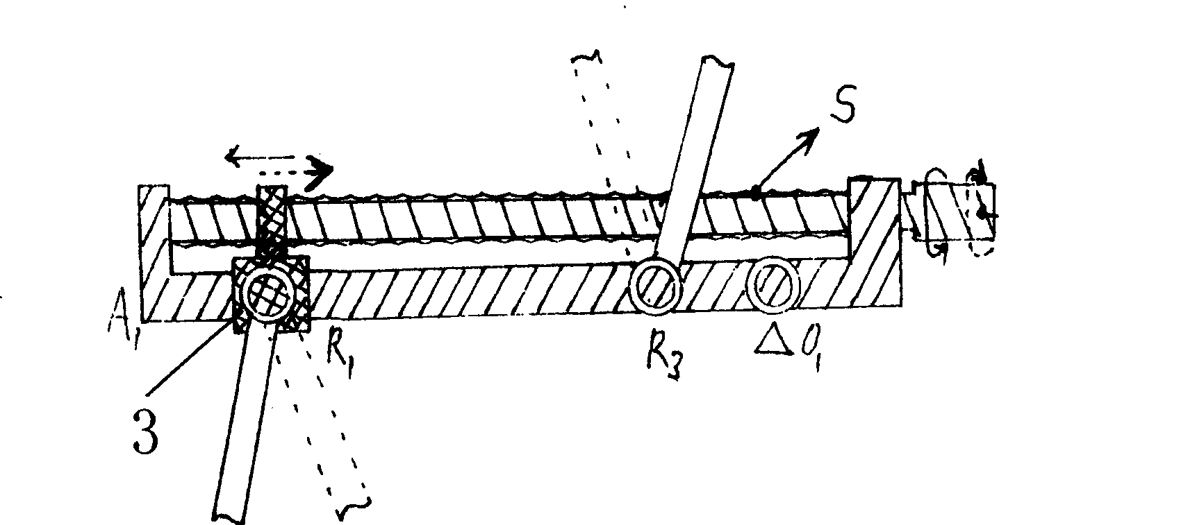 Non-shift telescoping-radius one-way transmission