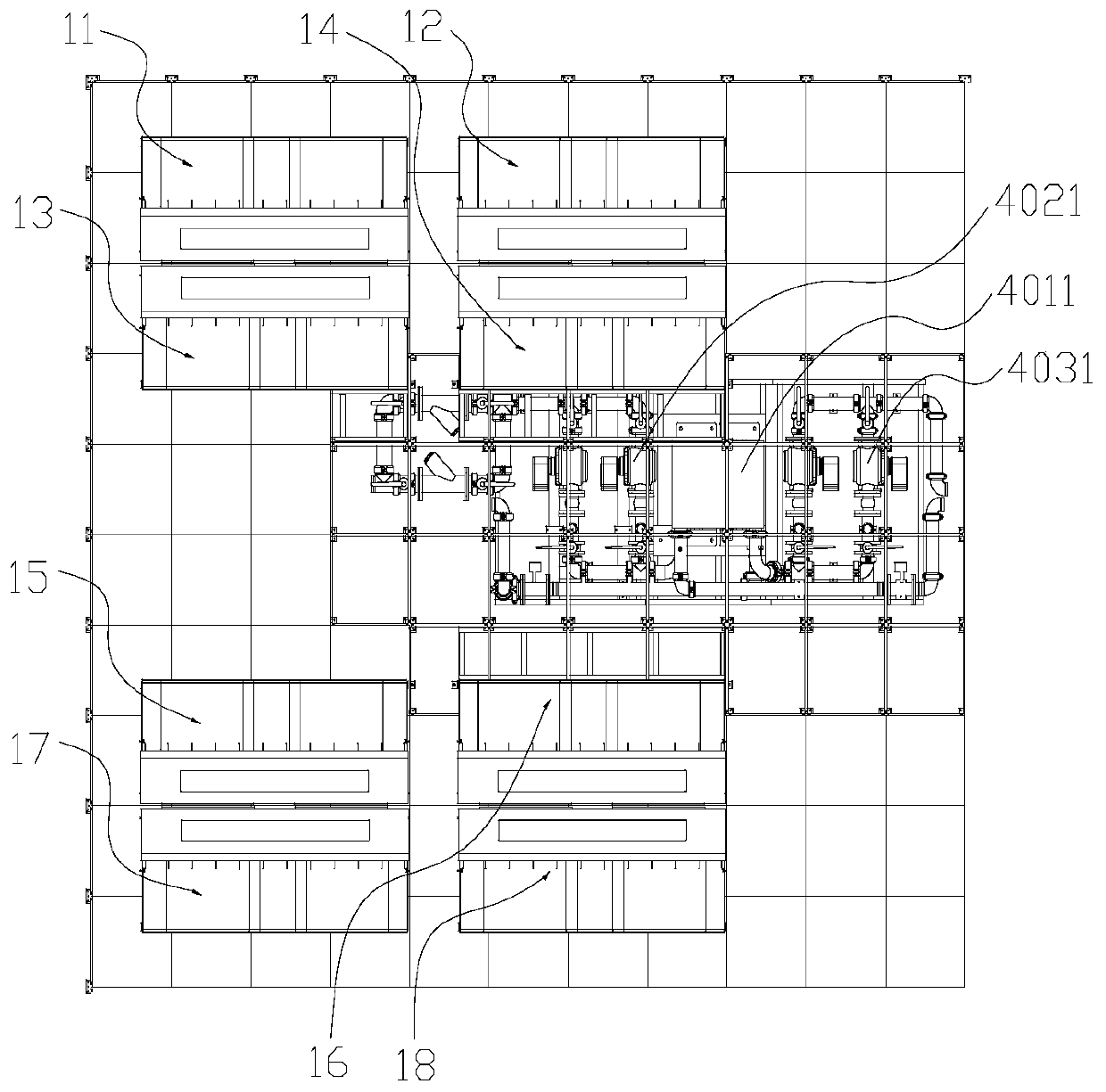 Distributed server liquid cooling system