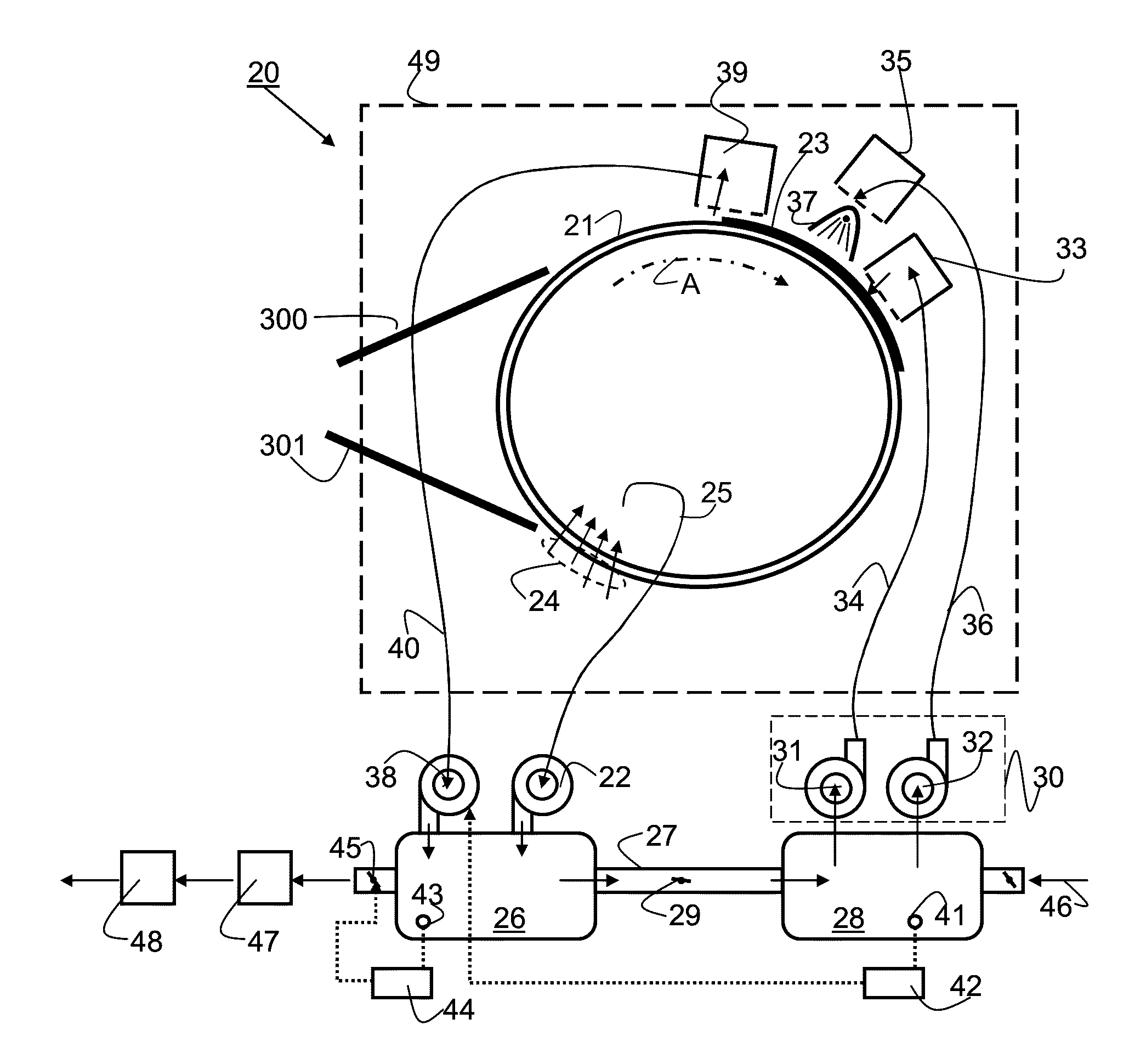 Recording substrate treatment apparatus, printing system and method of drying