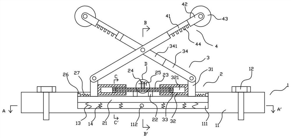 Adjustable locking pulley device and sliding rail door