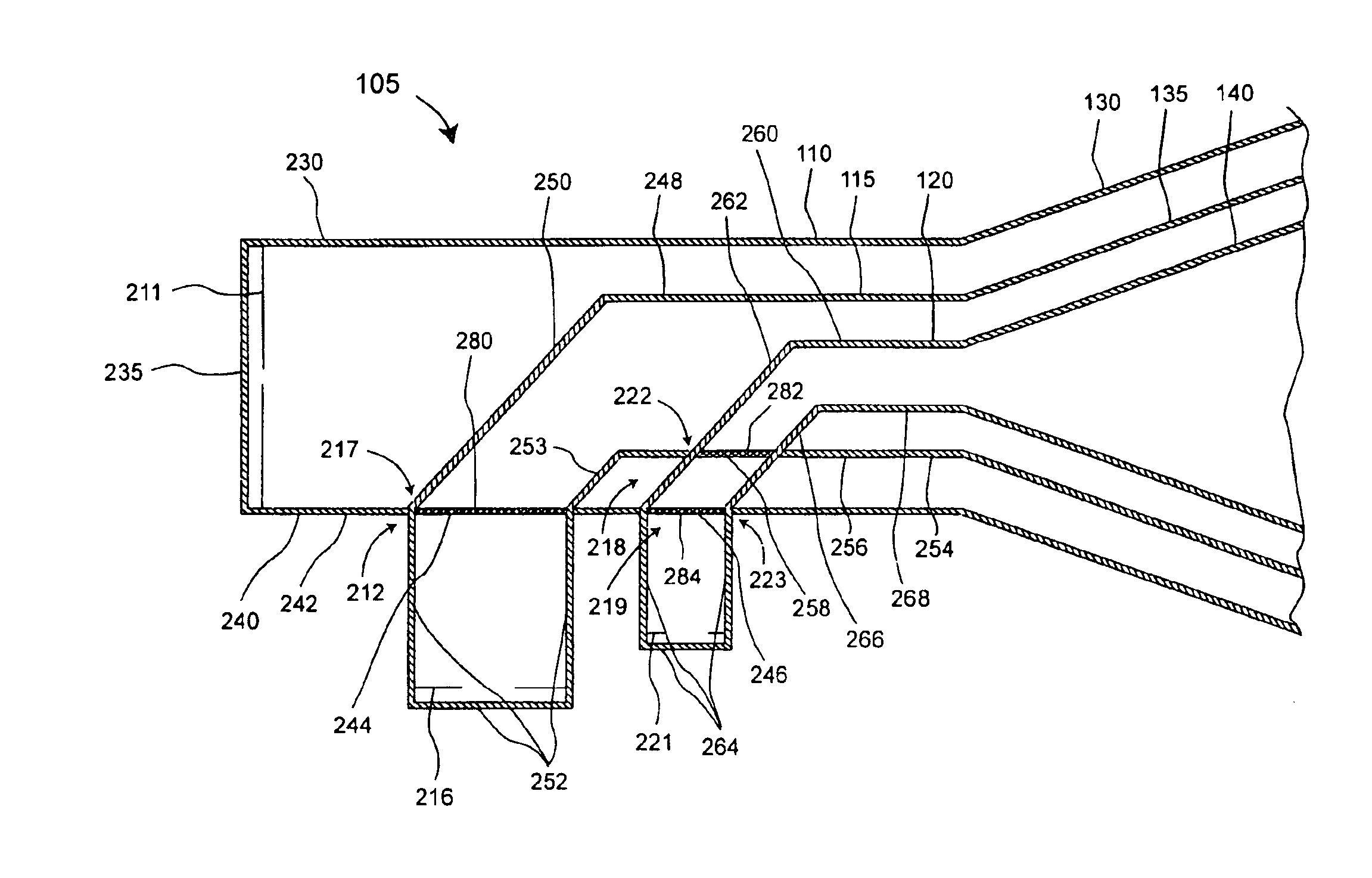 FSS feeding network for a multi-band compact horn