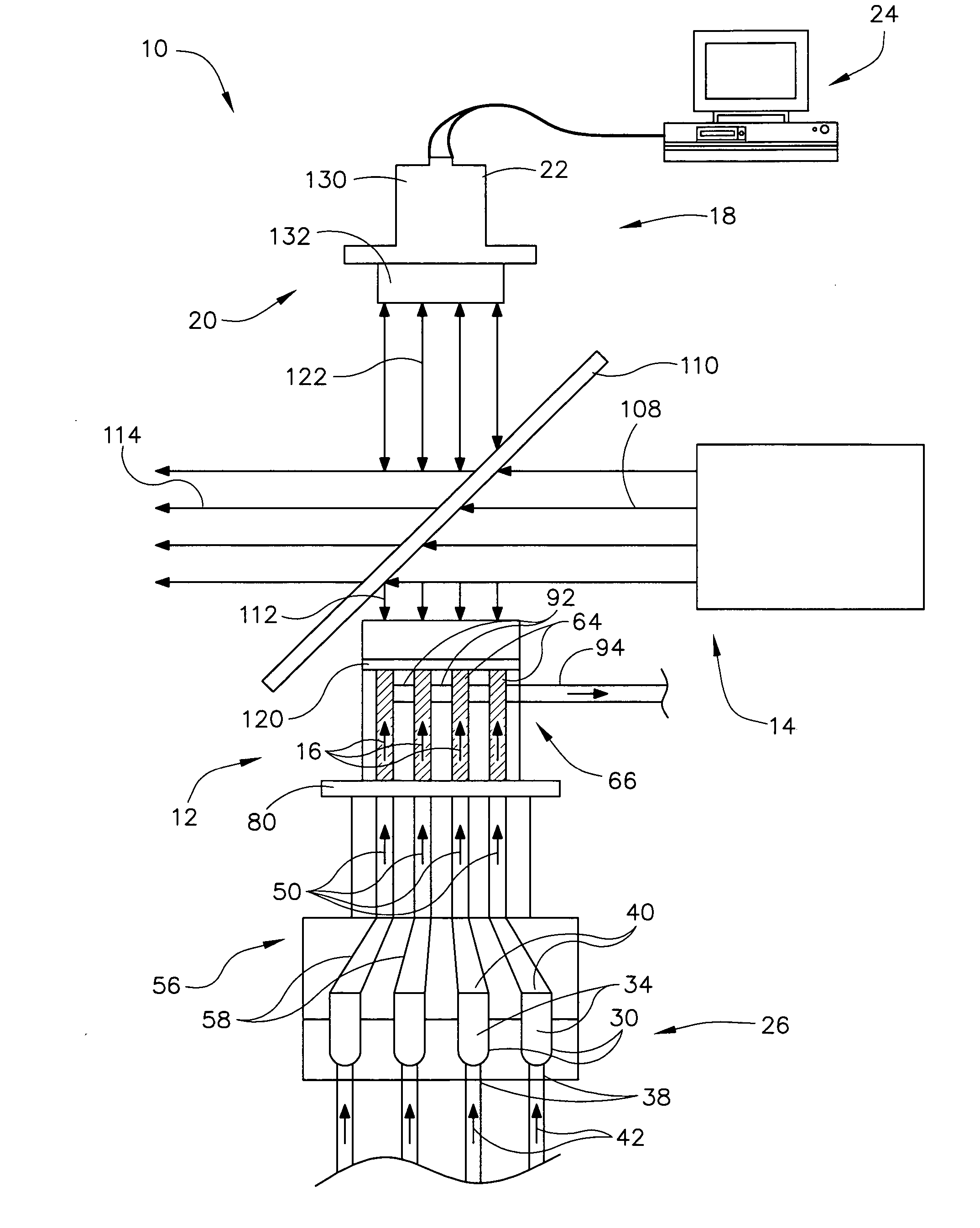 Parallel infrared spectroscopy apparatus and method