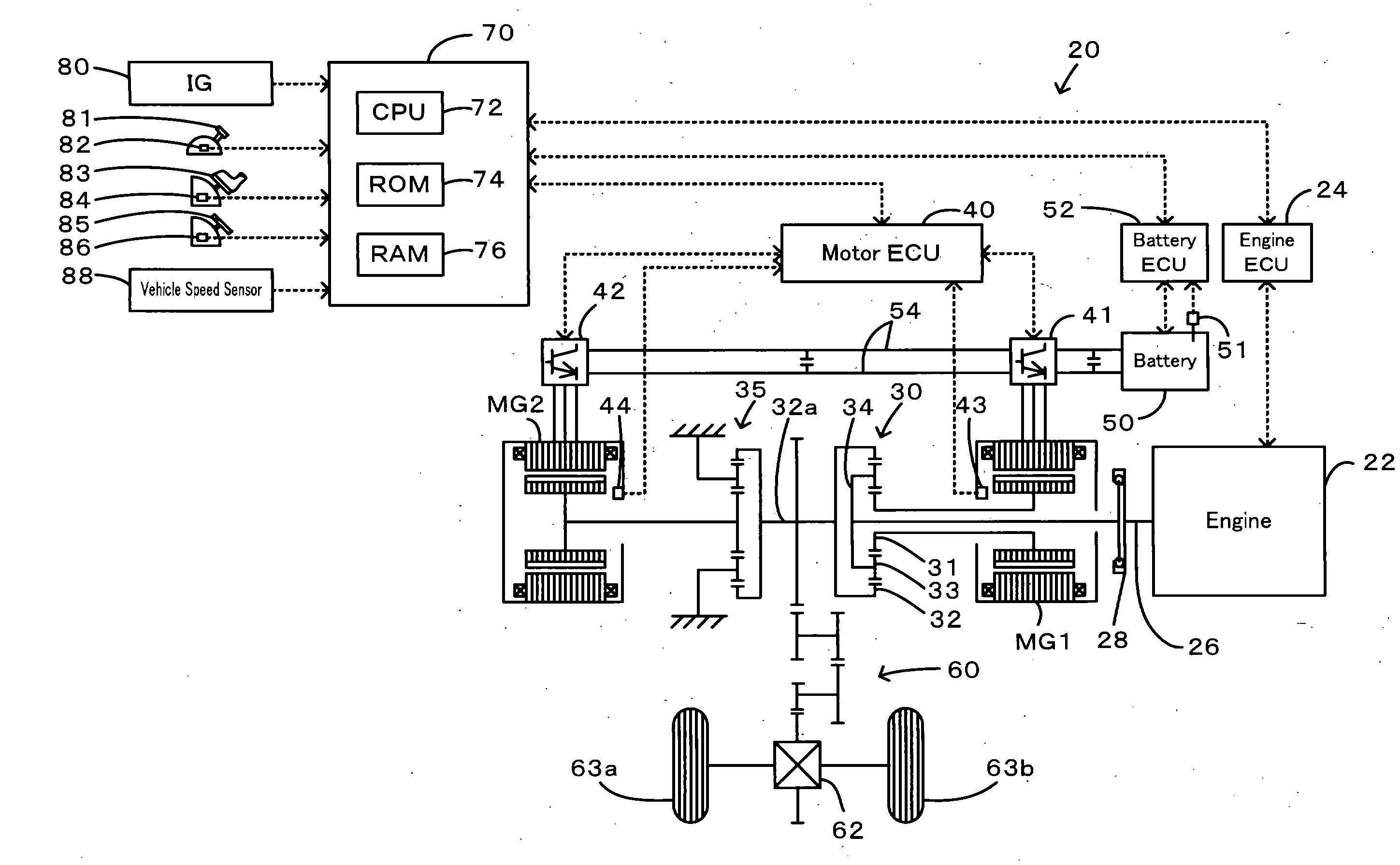 Power Output Apparatus, Control Method of Power Output Apparatus, and Vehicle Equipped with Power Output Apparatus