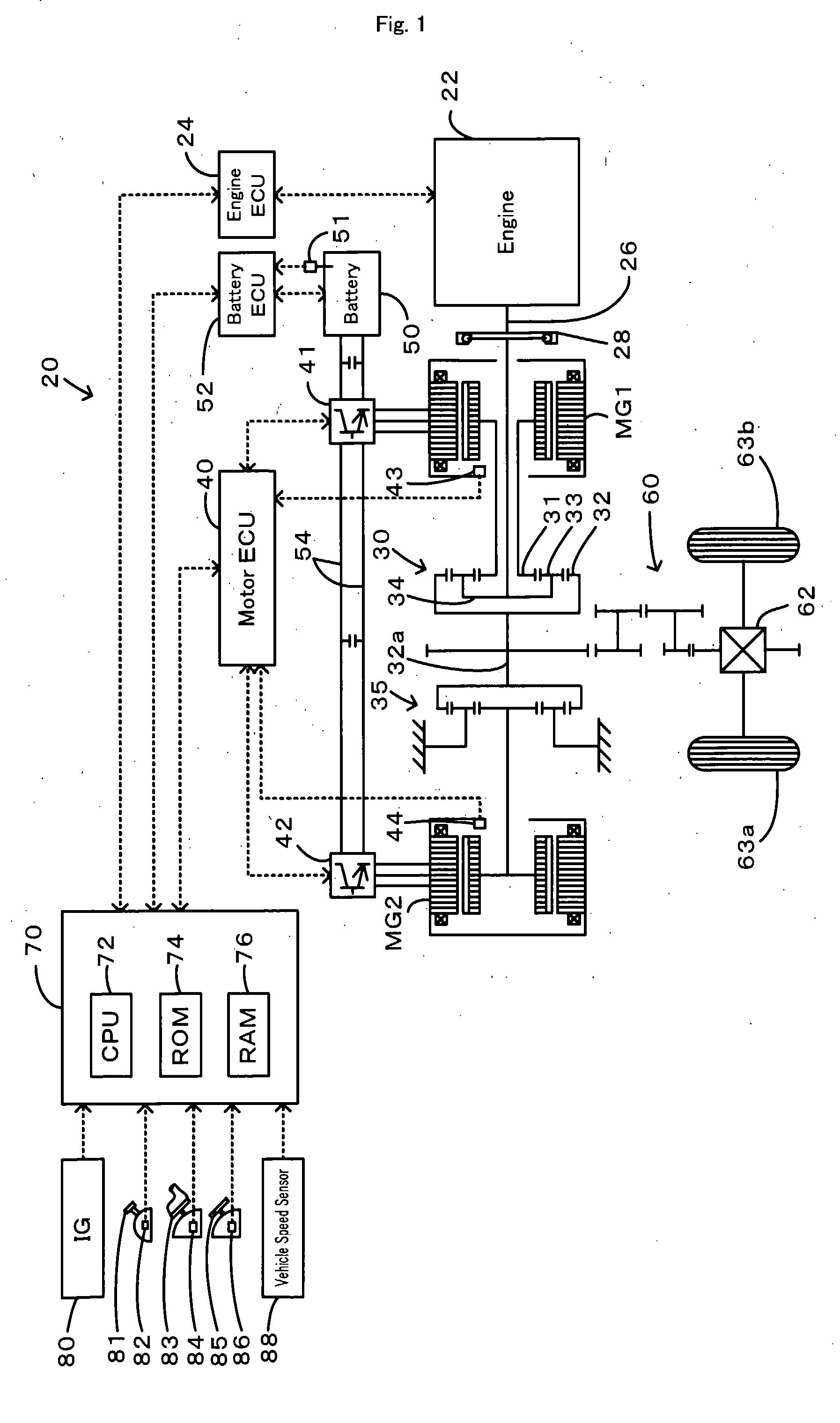 Power Output Apparatus, Control Method of Power Output Apparatus, and Vehicle Equipped with Power Output Apparatus