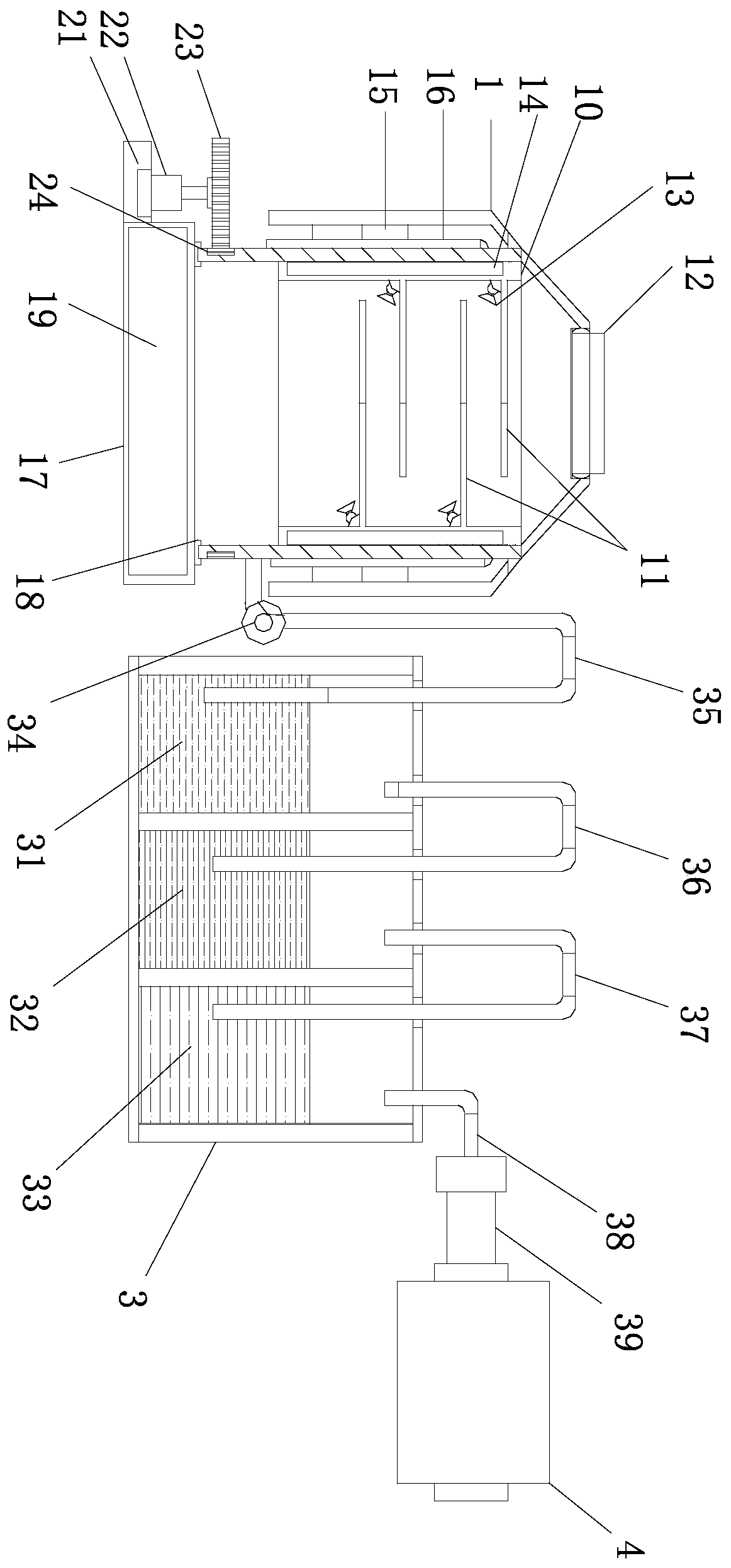 Industrial waste gas desulfurization dust removal device