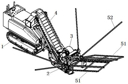 Harvesting machine with collecting umbrella