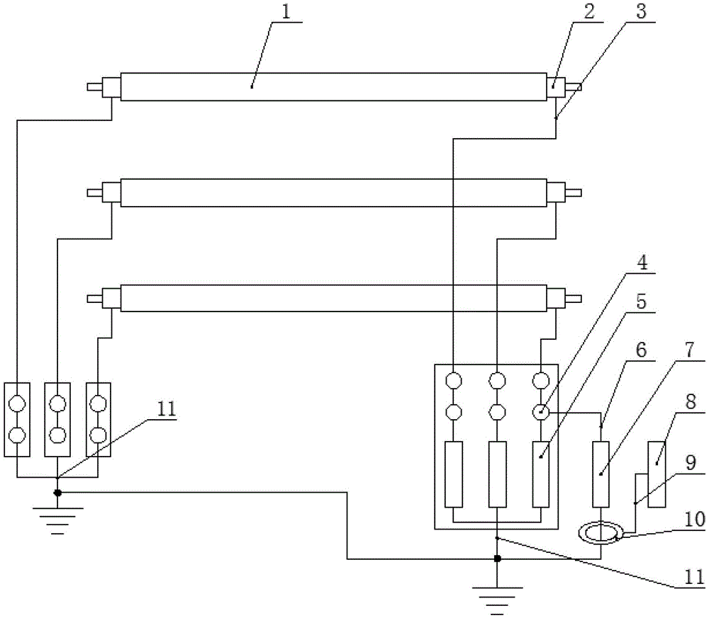 A high-voltage short cable insulation terminal partial discharge testing device and using method