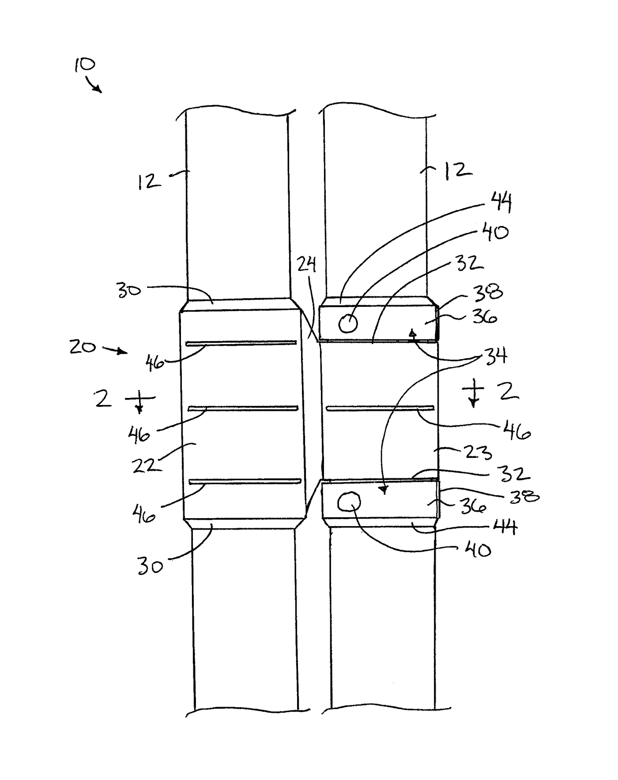 Multi-conduit coiled tubing assembly including pivotal clamping members