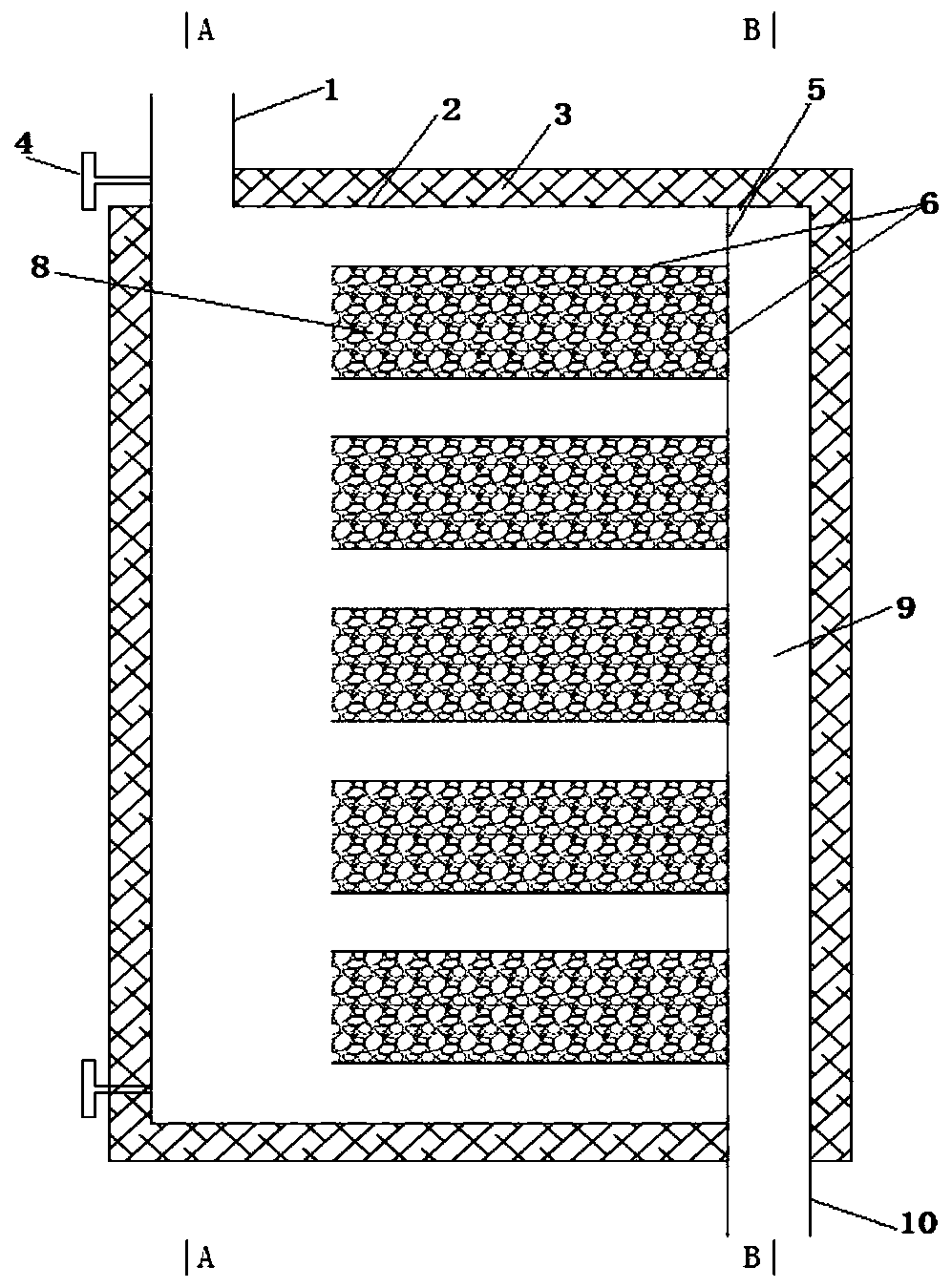 Layered unit type reactor used for hydrated salt heat storage