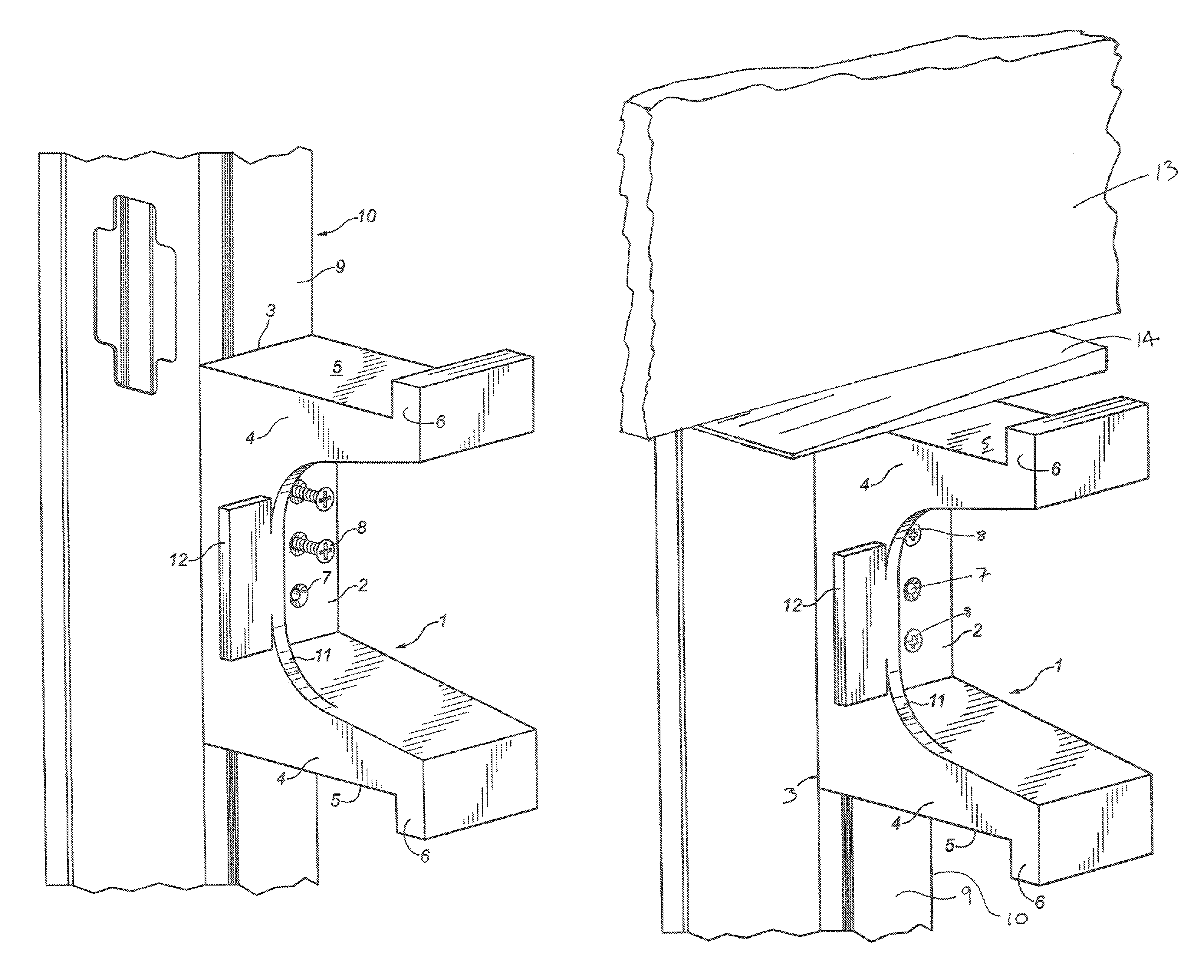 Support bracket to suspend sheet material for a wall