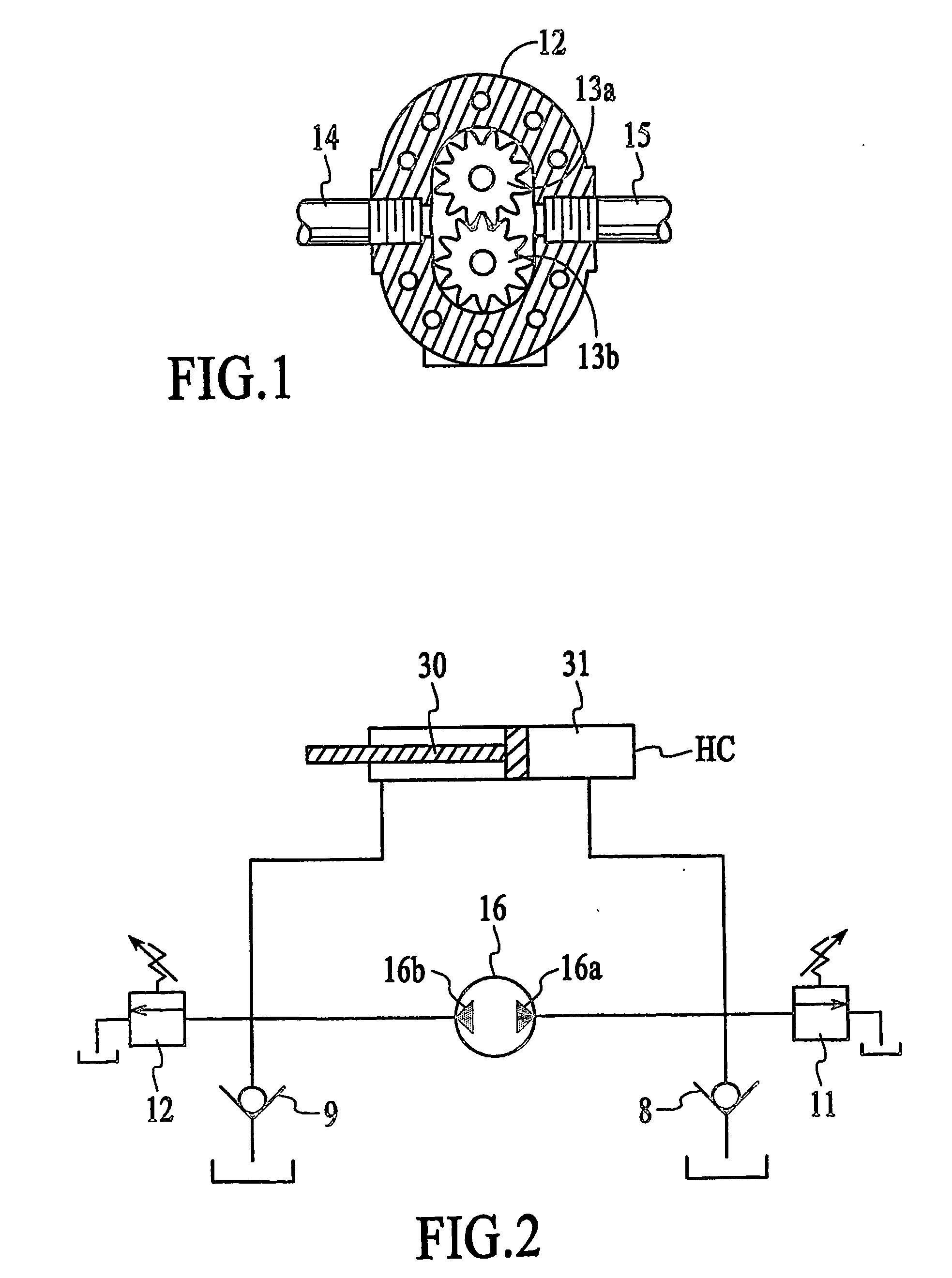 Dual, coupled check valve for direct drive, reversible power sources for hydraulic systems