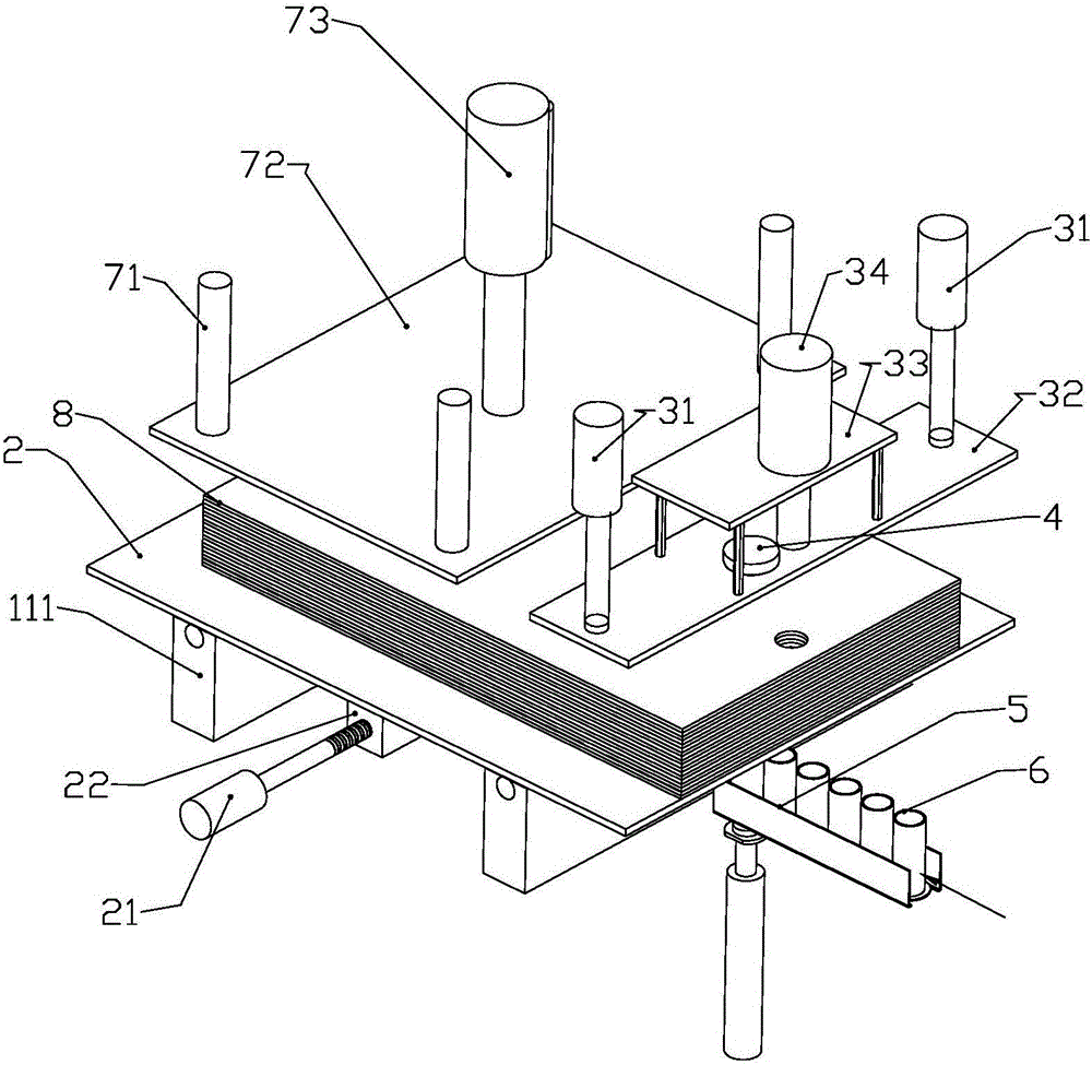 Neatening, punching and binding all-in-one machine for finance forms and using method of neatening, punching and binding all-in-one machine