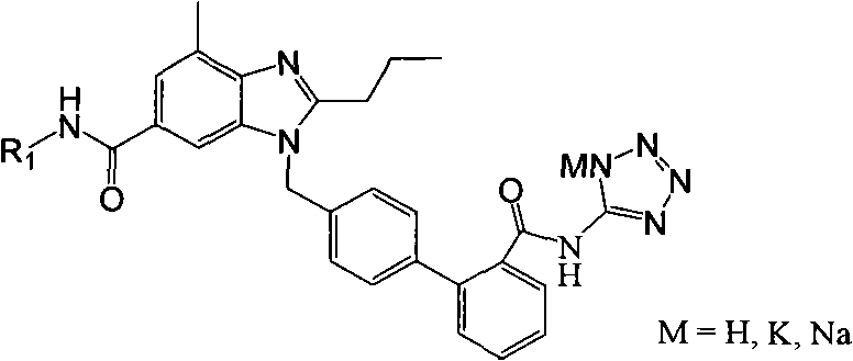 Biphenylacylamine tetrazole compounds, synthetic method and application