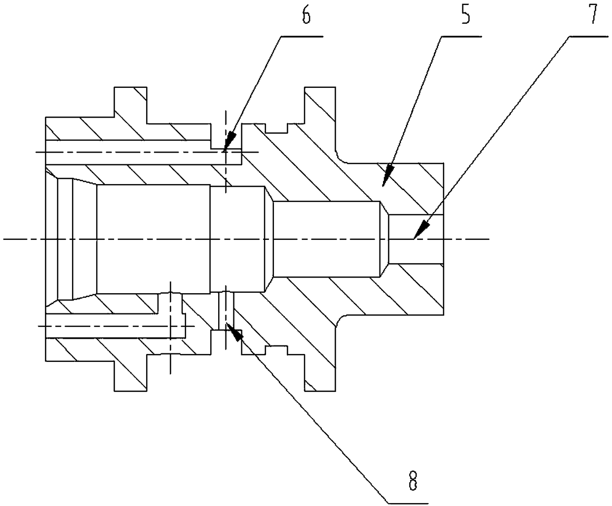 Center valve bush with cam shaft lubricating structure