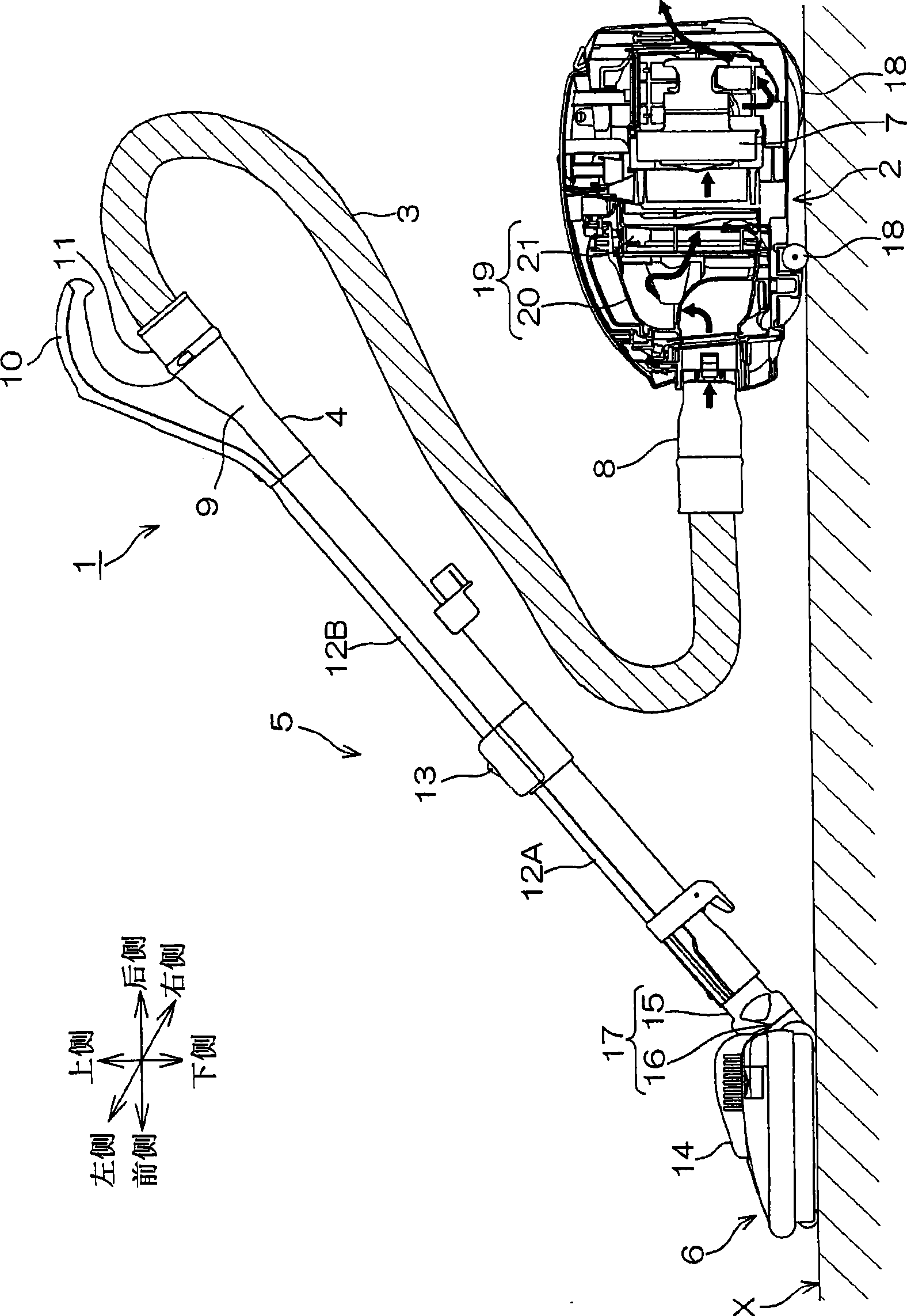 Inhalation device for electric dust collector