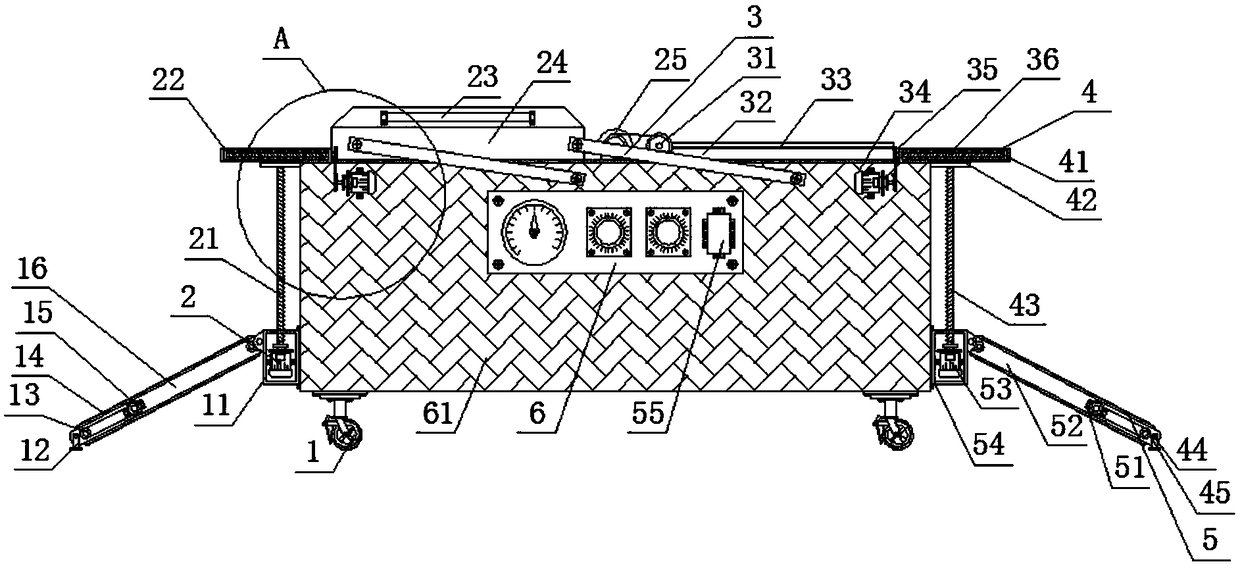 Vacuum packaging machine facilitating food fixing