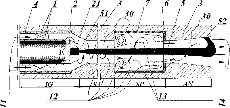 Anode for non-transferred arc plasma torch and plasma torch