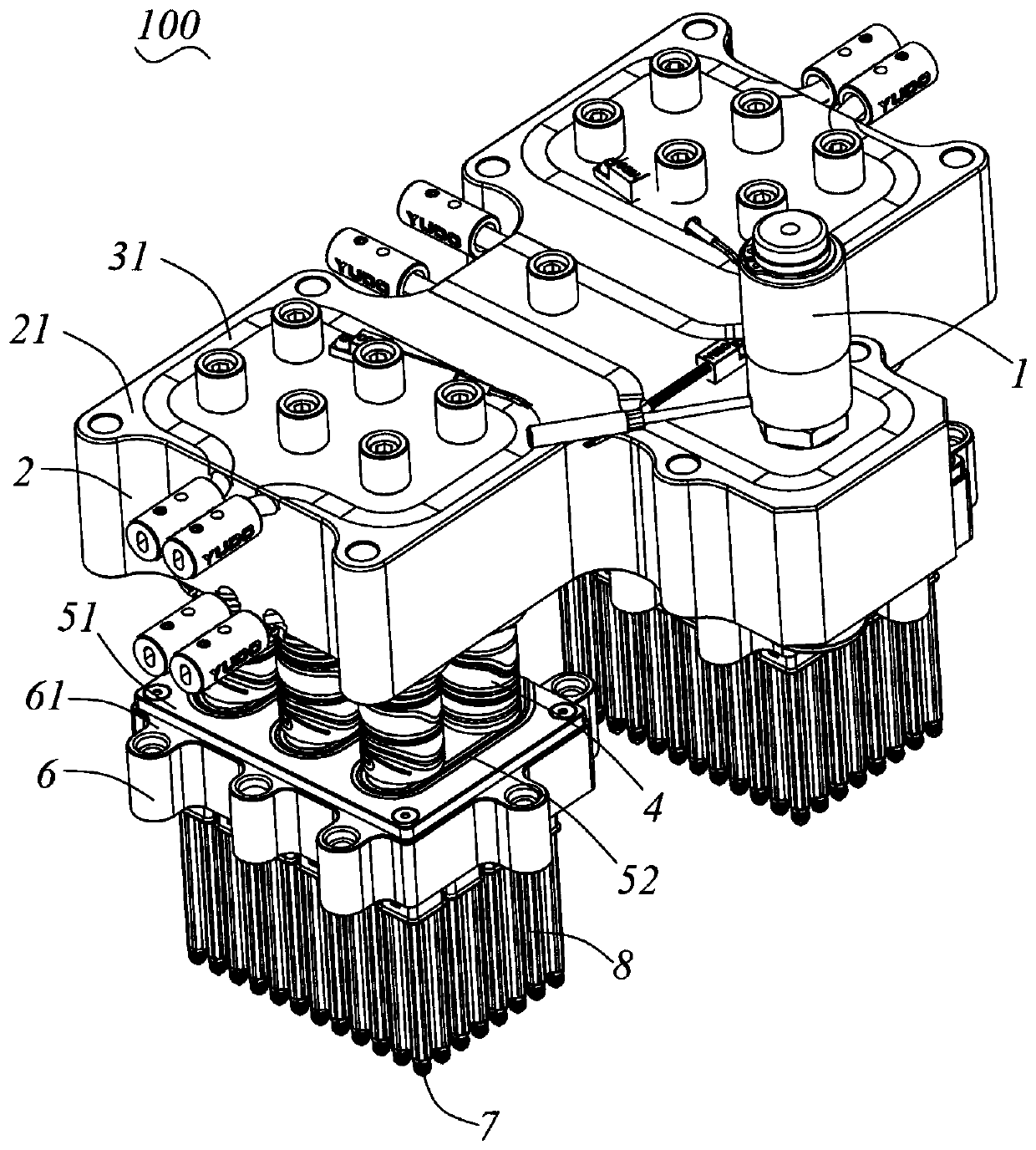 Hot runner mold system for deep hole plate