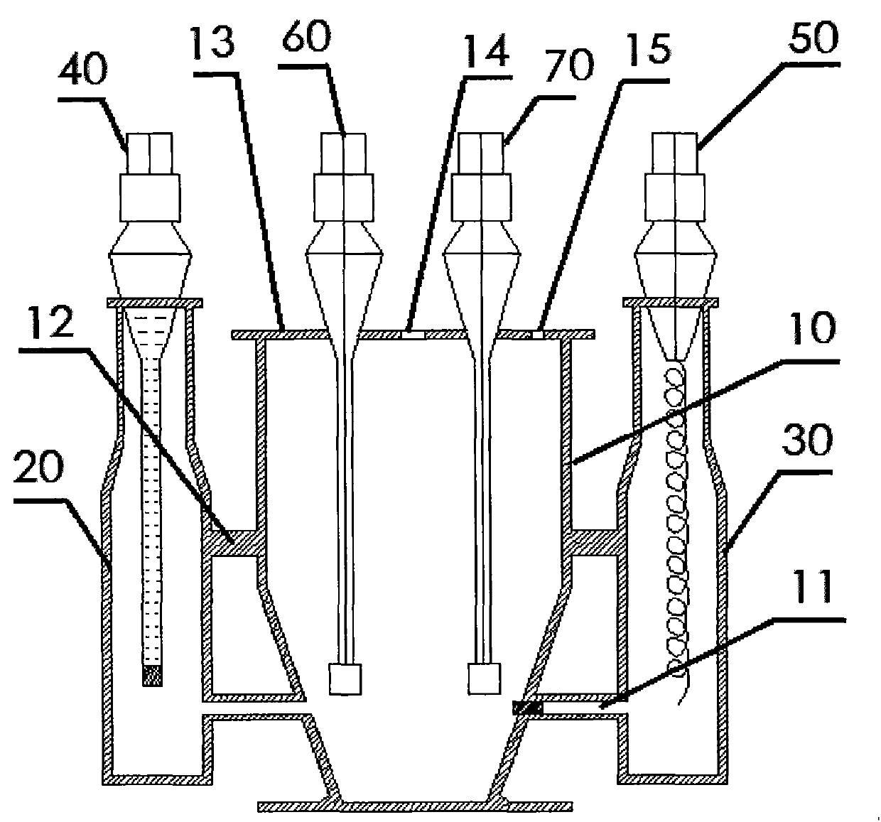 Electrolytic tank for determining total content of sulphur by adopting microcoulometric method