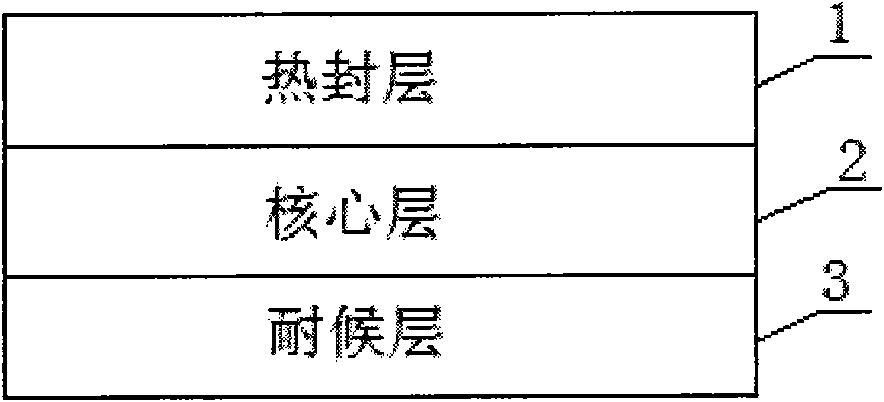 Packaging film for multilayer co-extruding urine bag and production method thereof