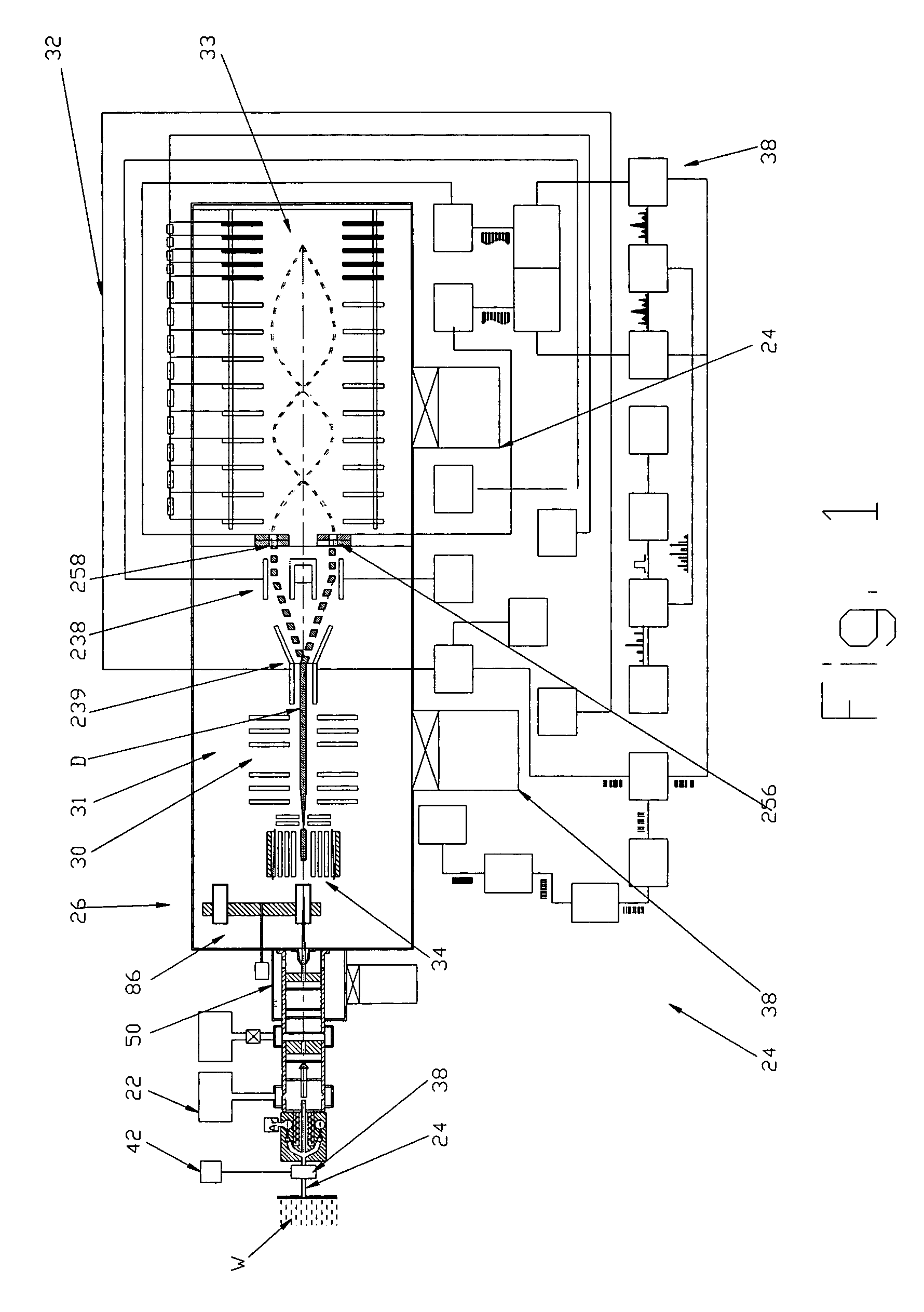 Ionization device for aerosol mass spectrometer and method of ionization