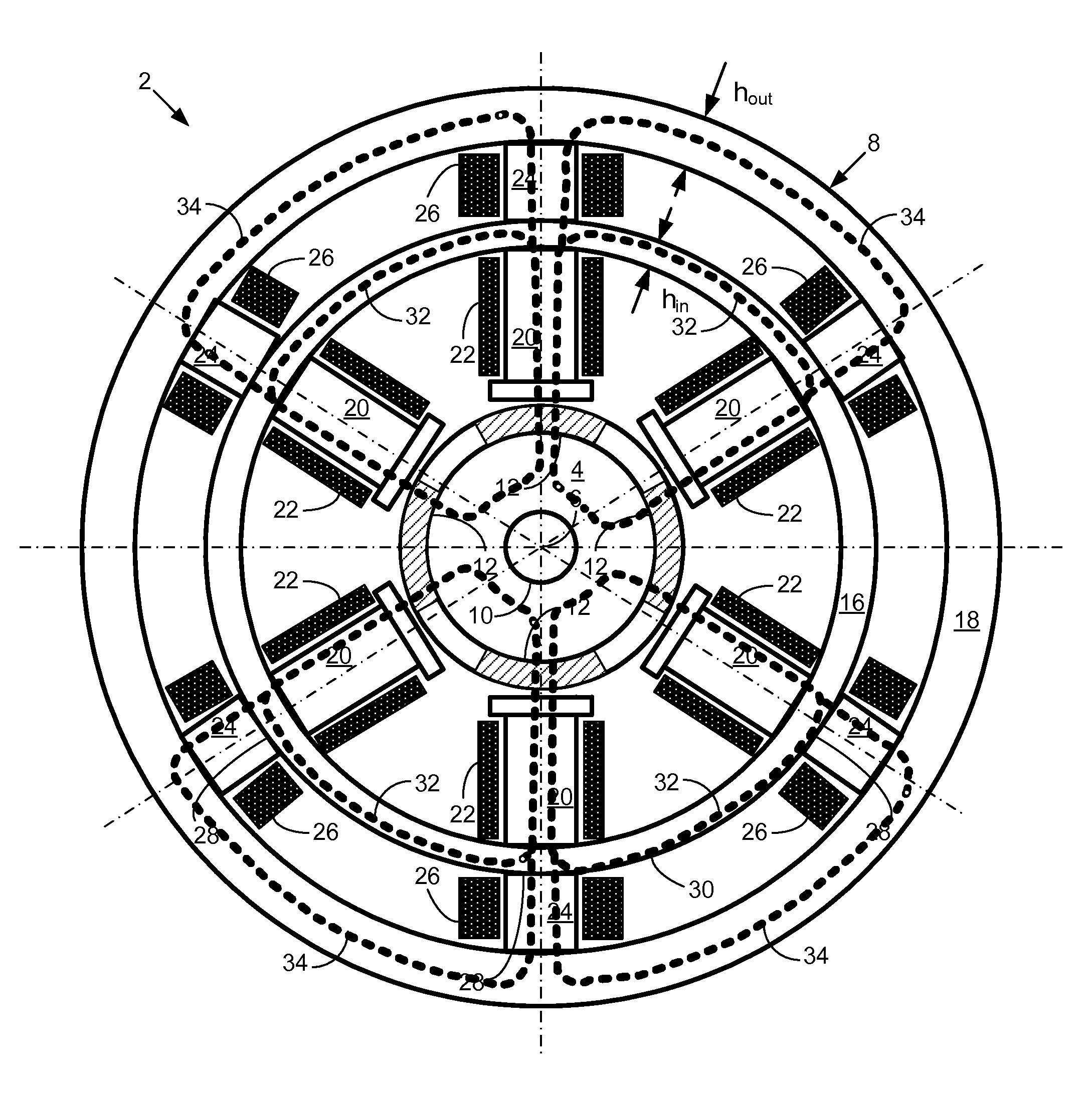 Permanent magnet brushless machine with magnetic flux regulation