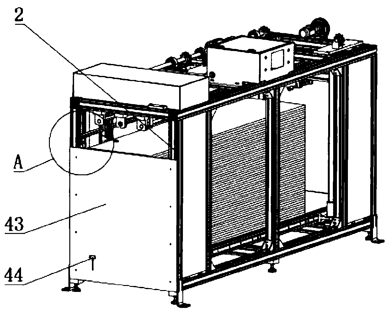 Feeding machine for cabinet production line