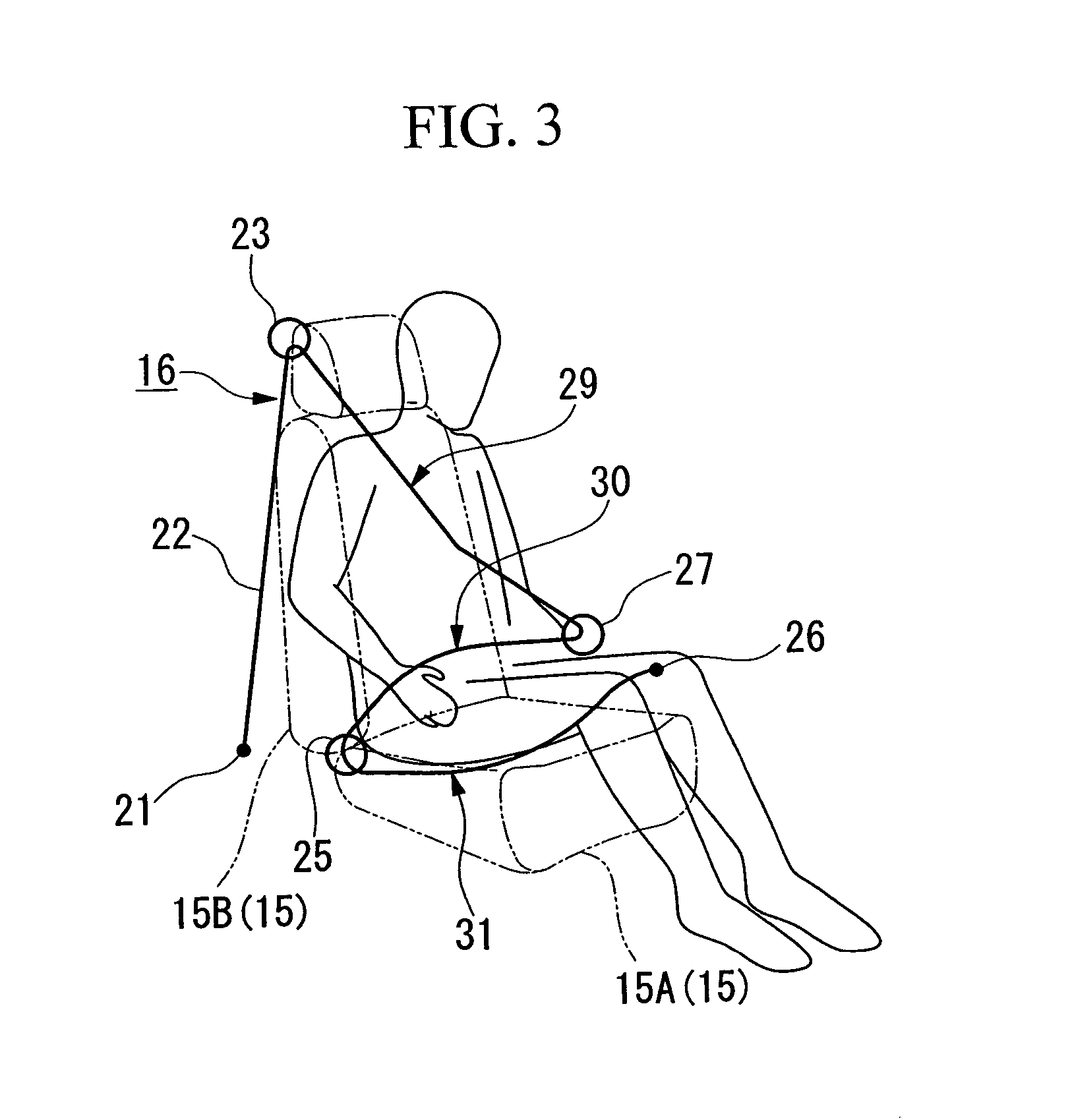 Seat belt device for automobile