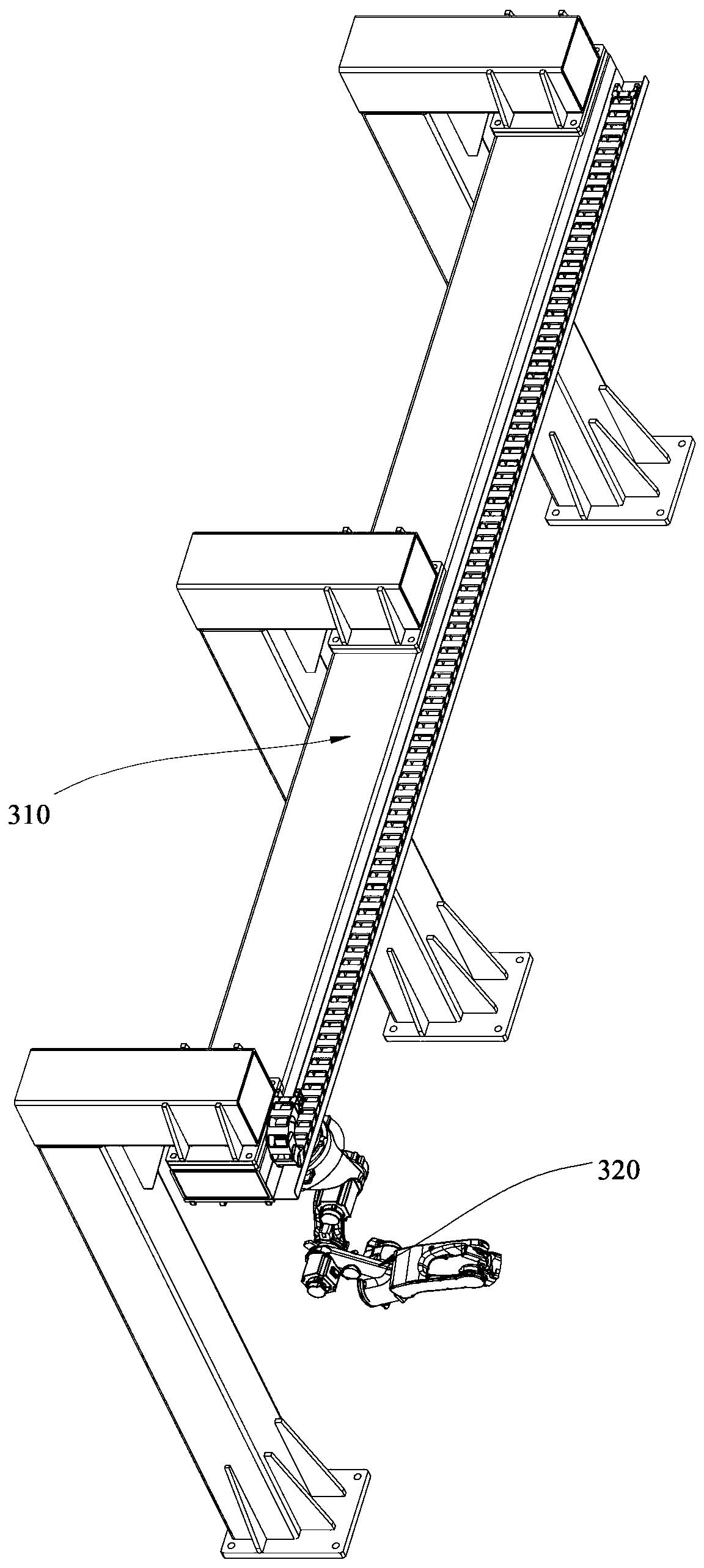 Automatic feeding and discharging fluid polisher automatic line